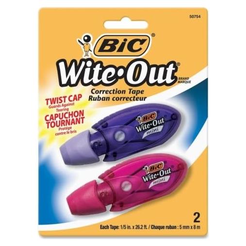 Cinta Correctora BIC Wite-Out Mini 0.51 cm x 5.99 m - 2 Unidades