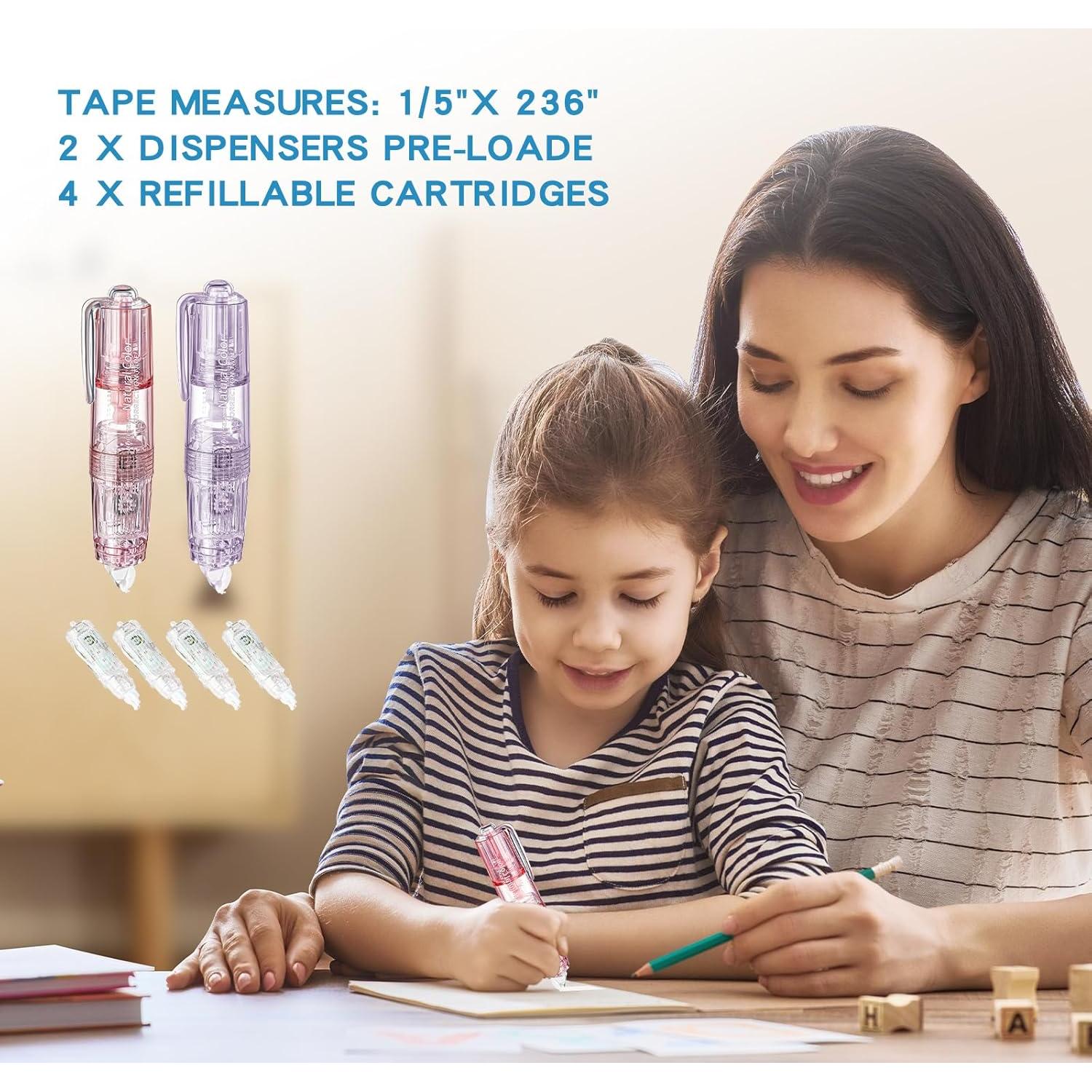 Cintas de Corrección Retráctiles HOPESEER 6m 5mm Rosa Púrpura