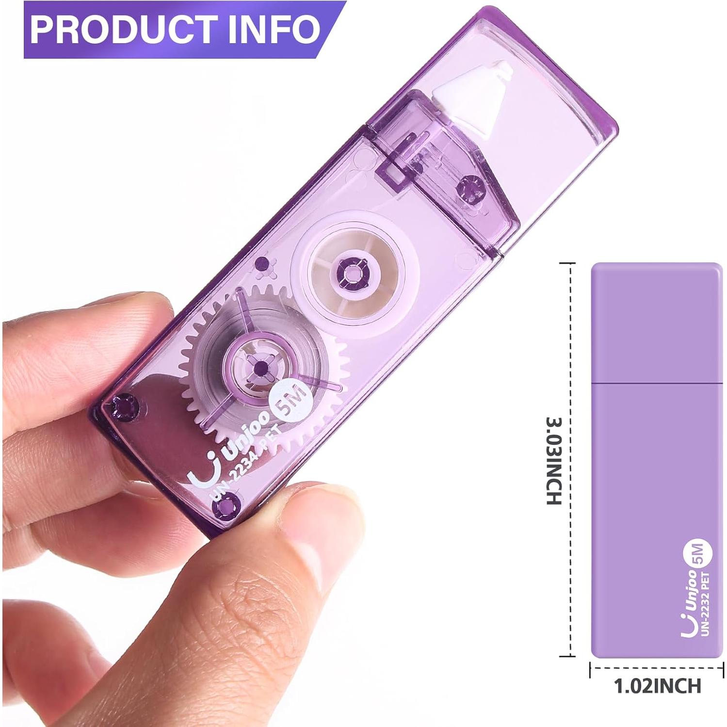 Cinta Correctora Blanca Unjoo 12 Piezas 5M Fácil Uso