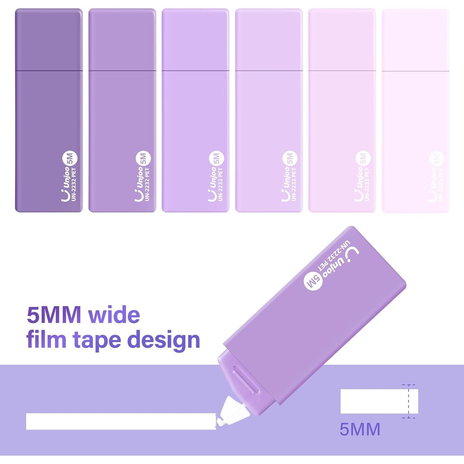 Cinta Correctora Blanca Unjoo 12 Piezas 5M Fácil Uso