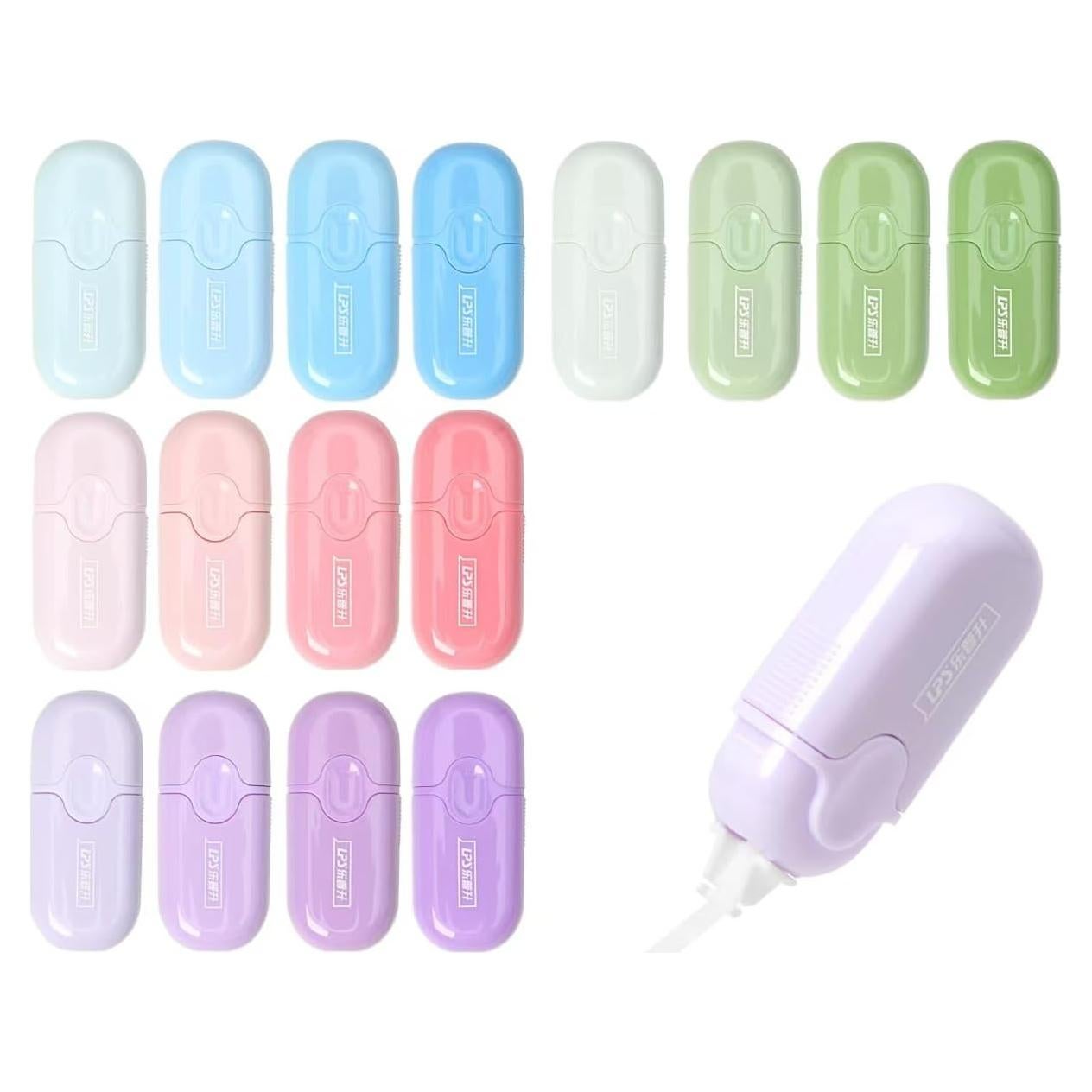 Juego de Cintas Correctoras Mini Ouksma 16 PCS Colores Pastel