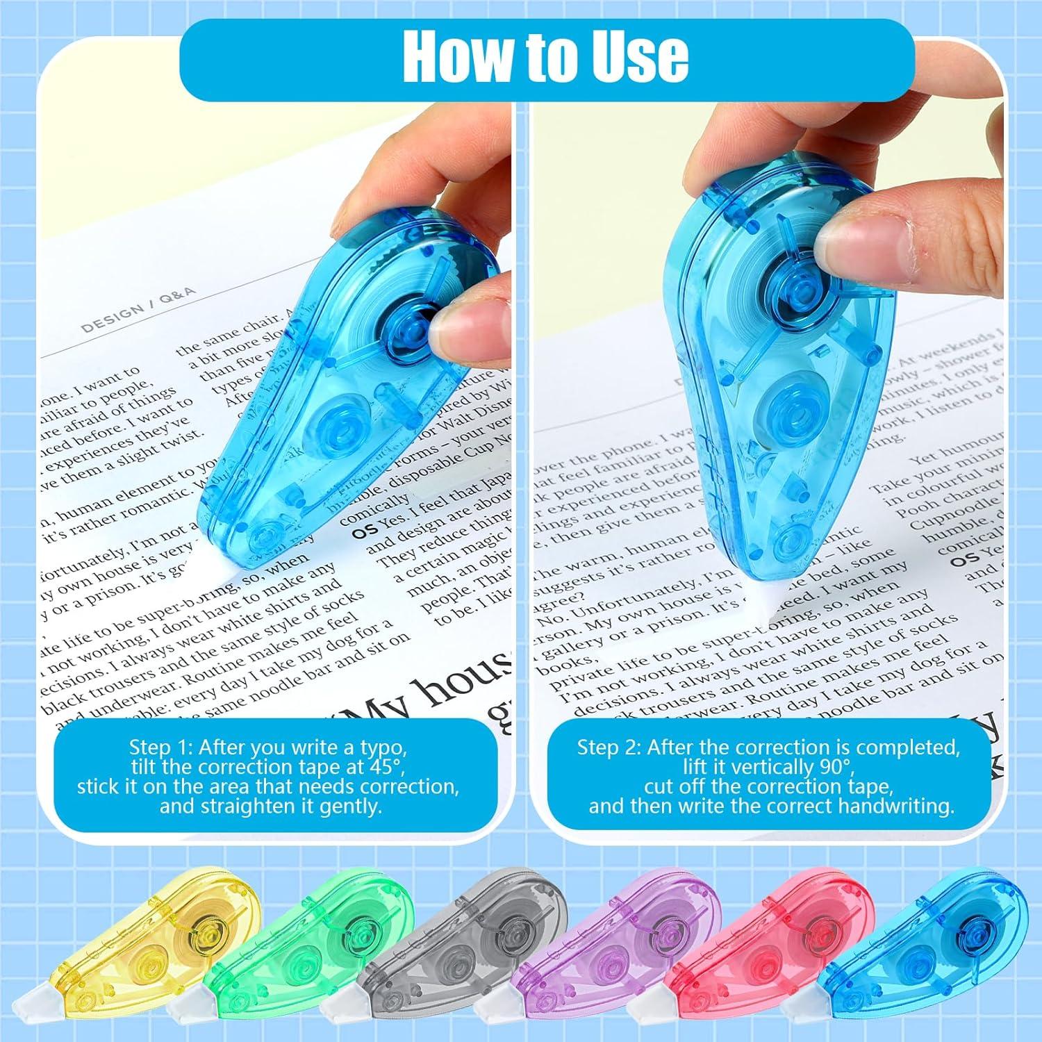 Cinta Correctora Colorida BESARME 12 Piezas 6m Cada Rollo