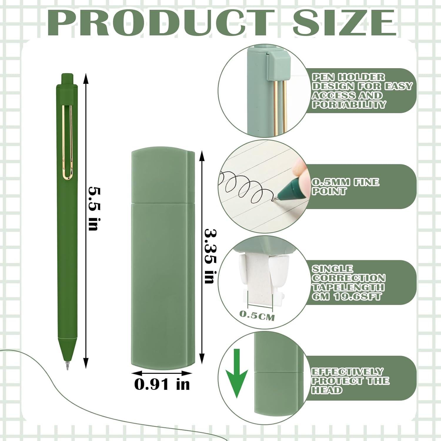Juego de Papelería Verde Resurhang con 6 Bolígrafos y Notas