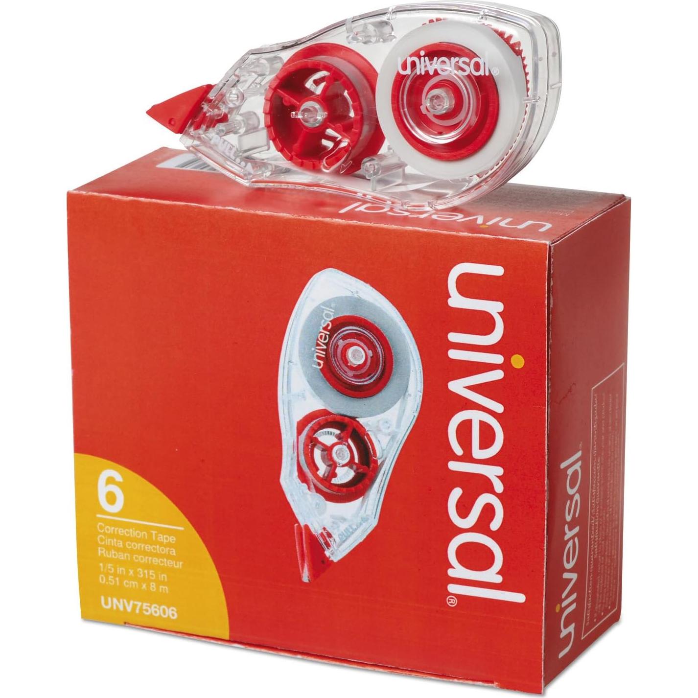 Cinta Correctora Universal 75606 6 Paquete Dispensador Ergonómico