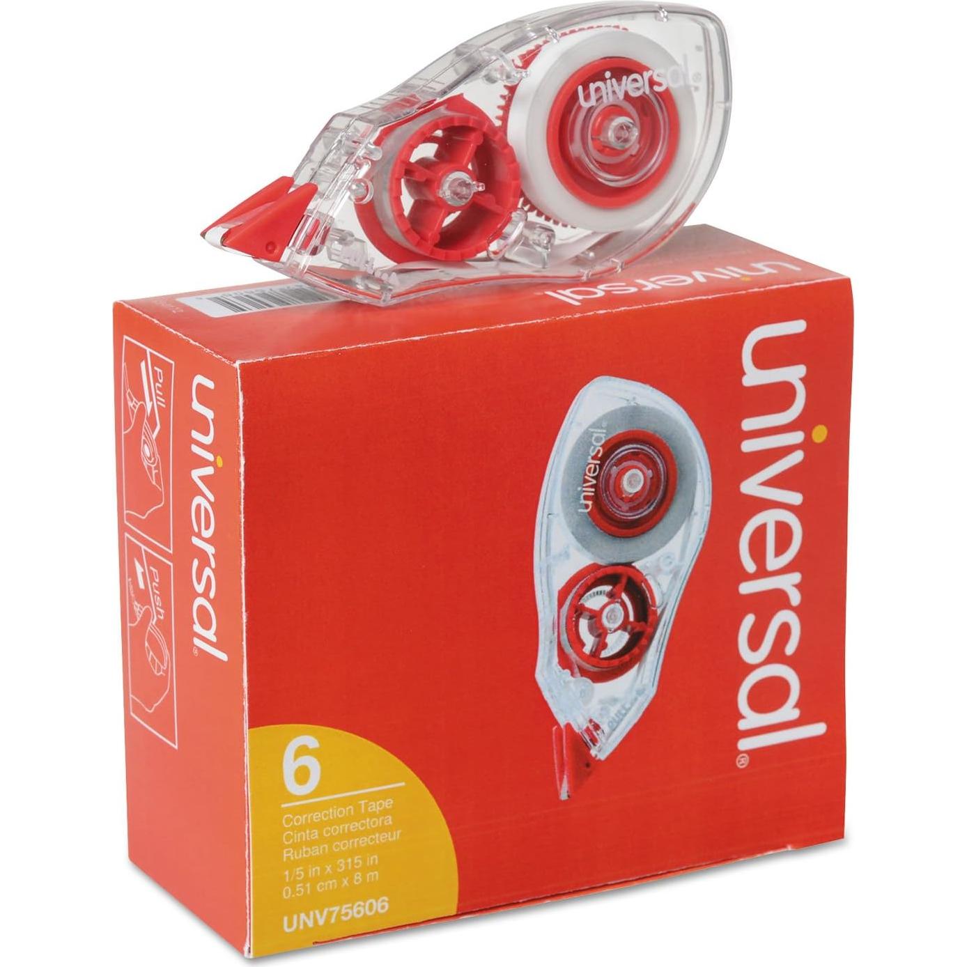 Cinta Correctora Universal 75606 6 Paquete Dispensador Ergonómico