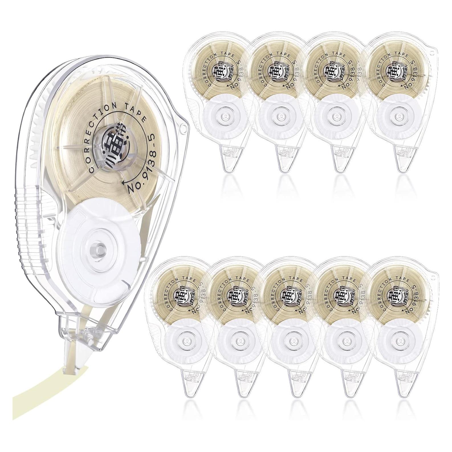 Paquete de 10 Cintas Correctoras Jutom 30.48m Color Beige Crema