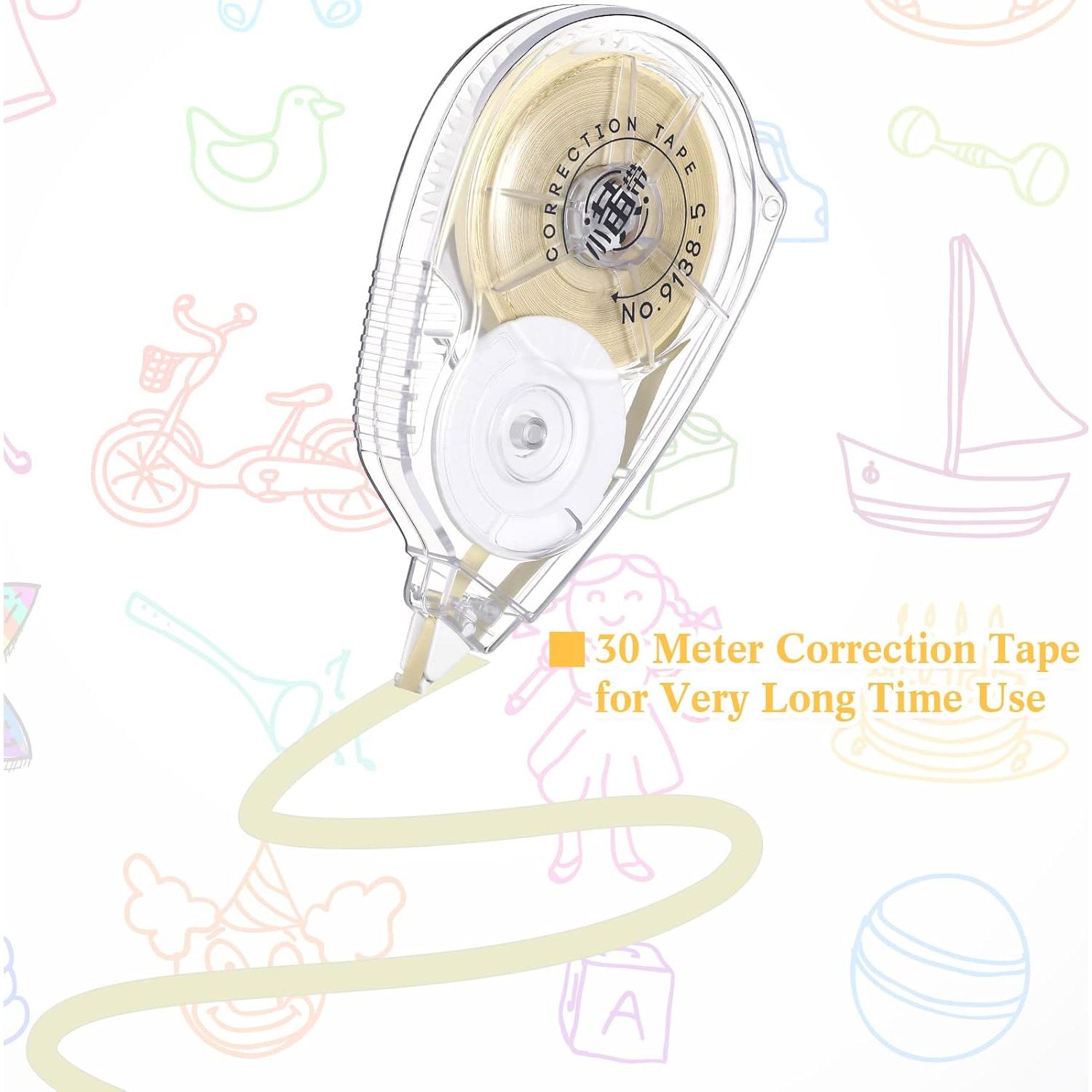 Paquete de 10 Cintas Correctoras Jutom 30.48m Color Beige Crema