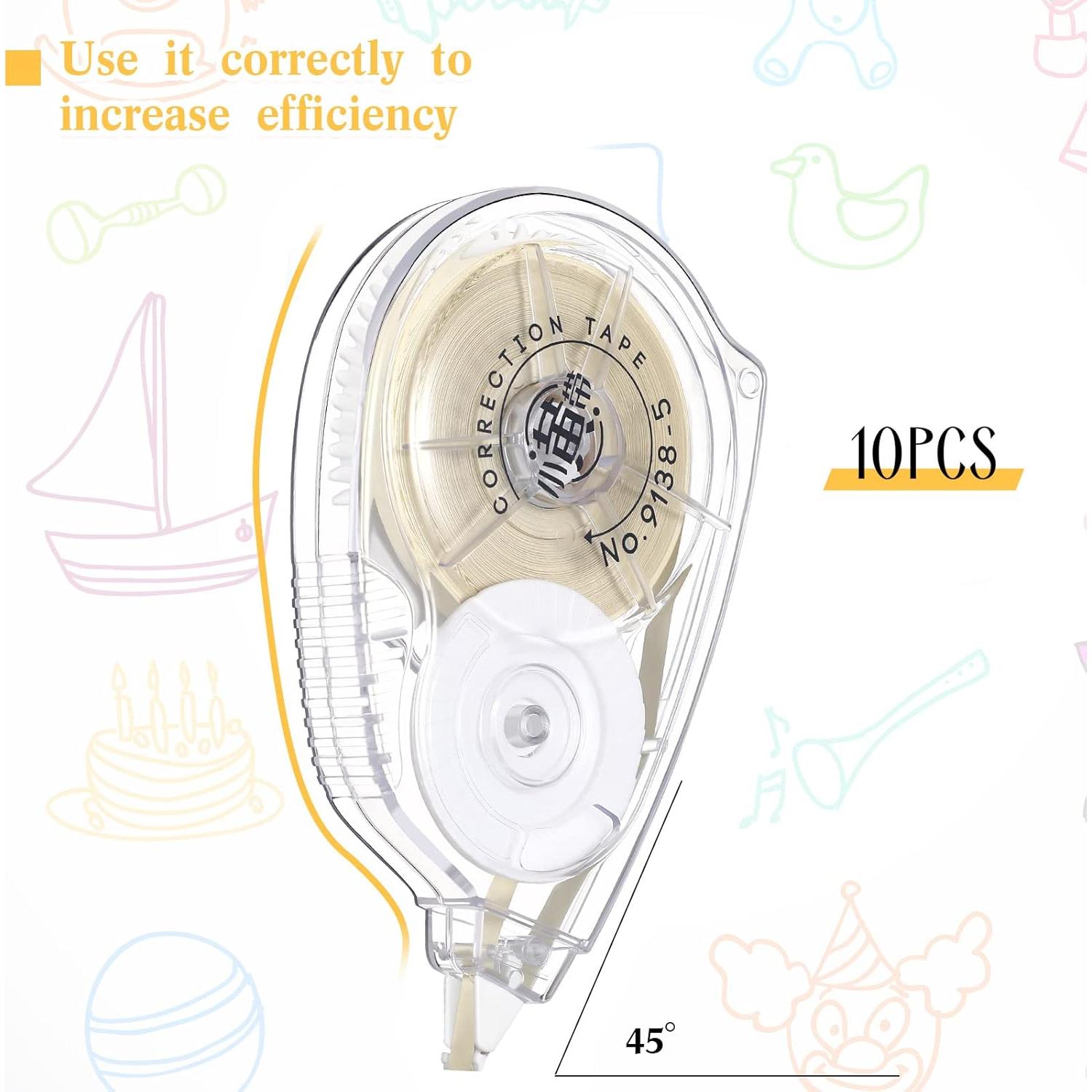 Paquete de 10 Cintas Correctoras Jutom 30.48m Color Beige Crema