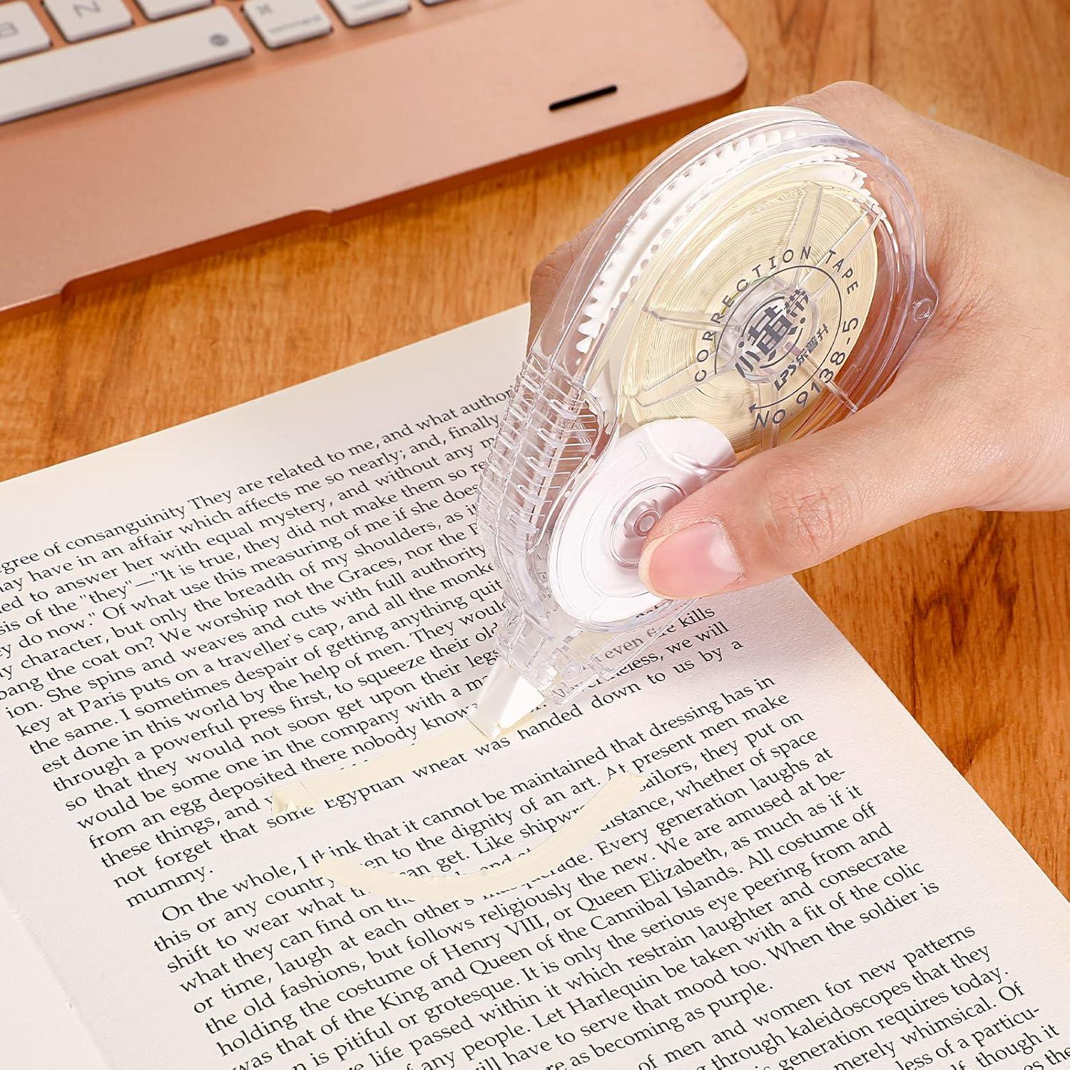 Paquete de 10 Cintas Correctoras Jutom 30.48m Color Beige Crema