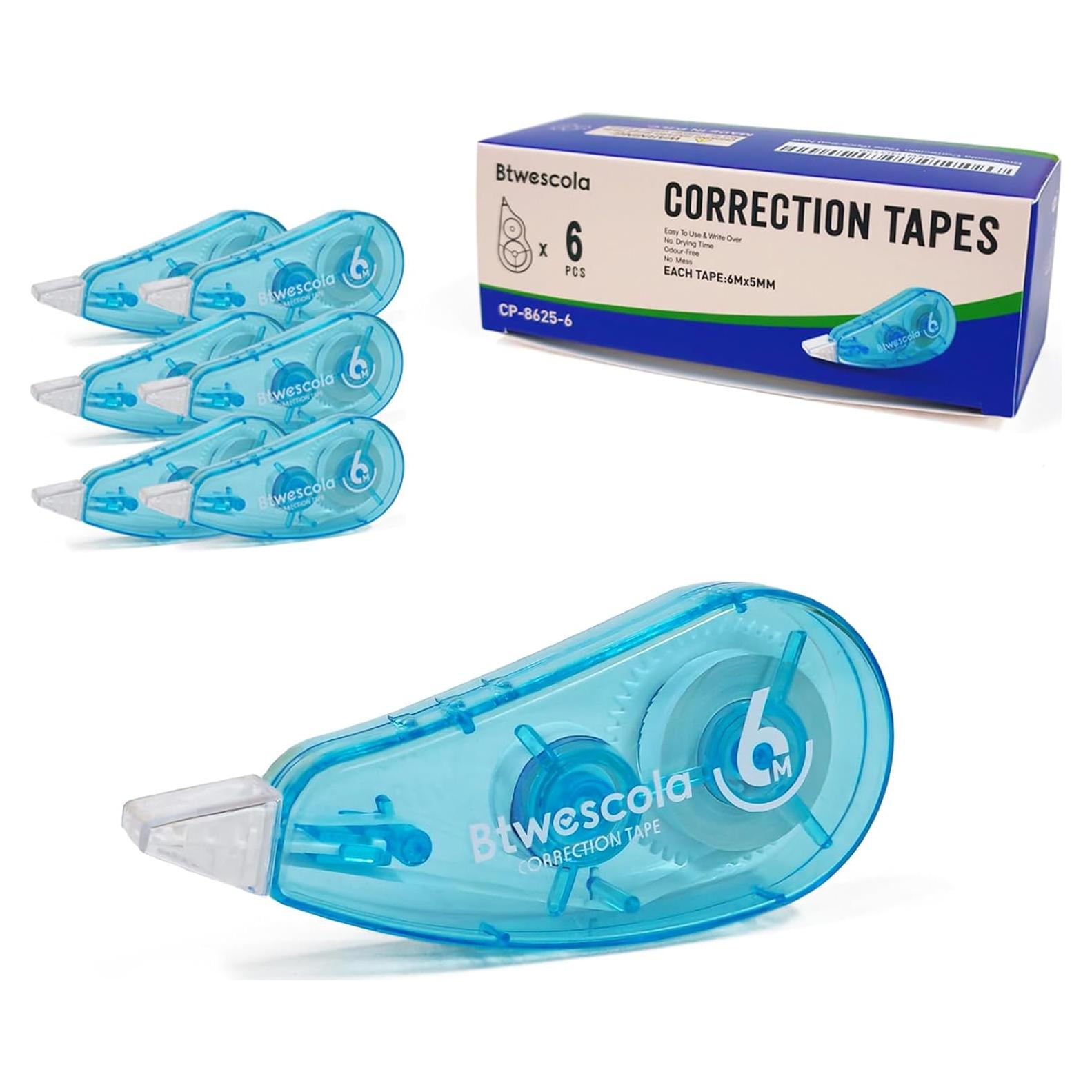 Cinta Correctora Btwescola 6 Piezas 6m Azul Fina