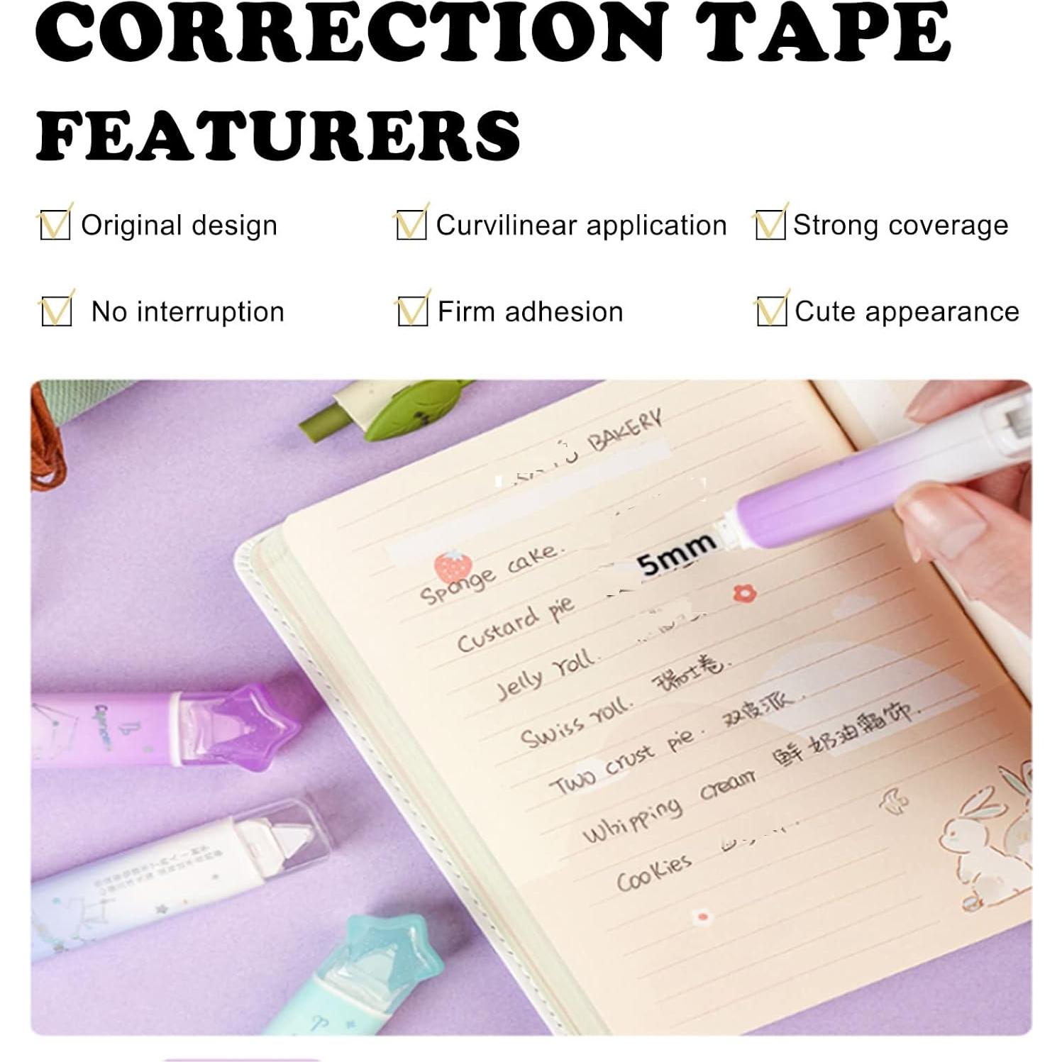 Cinta Correctora Blanca 3 Paquetes BITOSEE 0.76 cm x 12 m