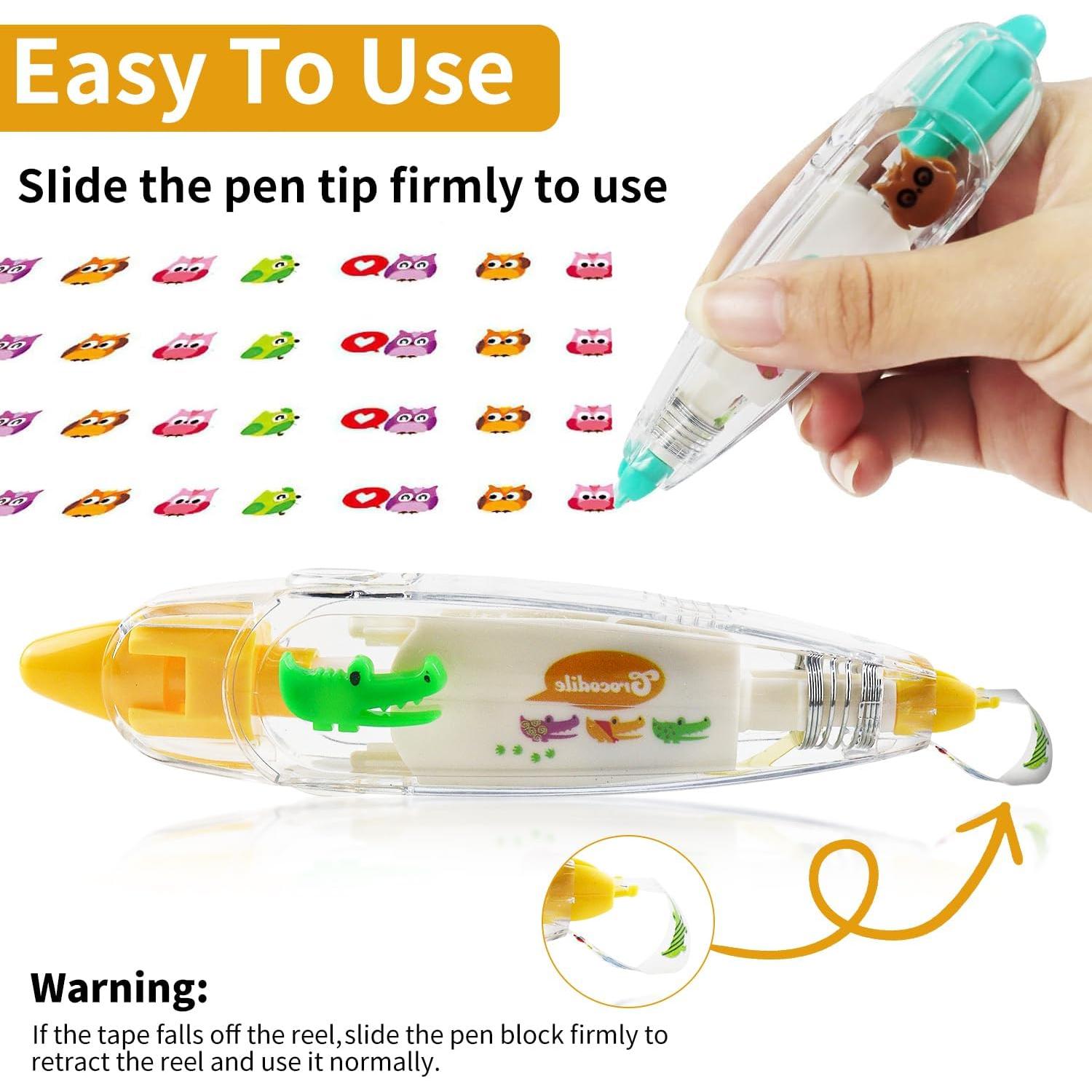 Set de 6 Bolígrafos Decorativos Rytopt con Cinta de Corrección