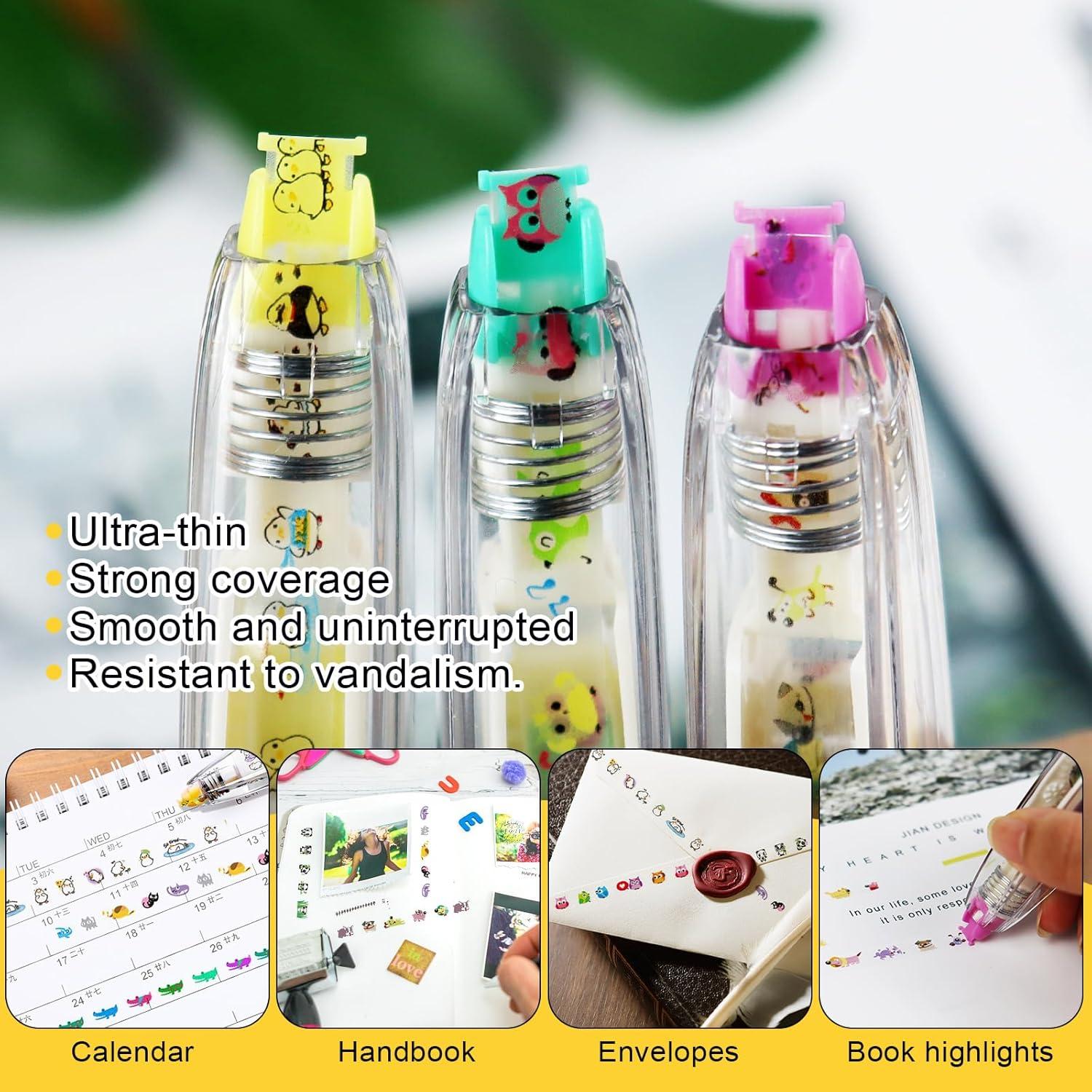 Set de 6 Bolígrafos Decorativos Rytopt con Cinta de Corrección