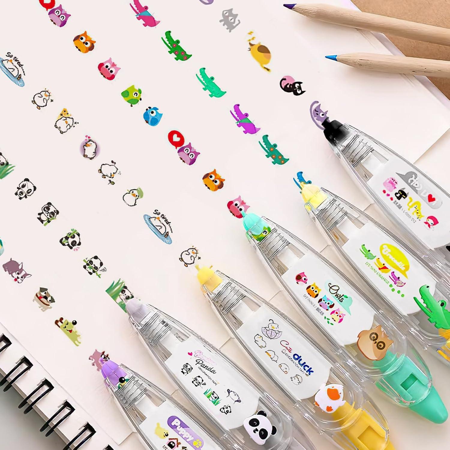 Set de 6 Bolígrafos Decorativos Rytopt con Cinta de Corrección