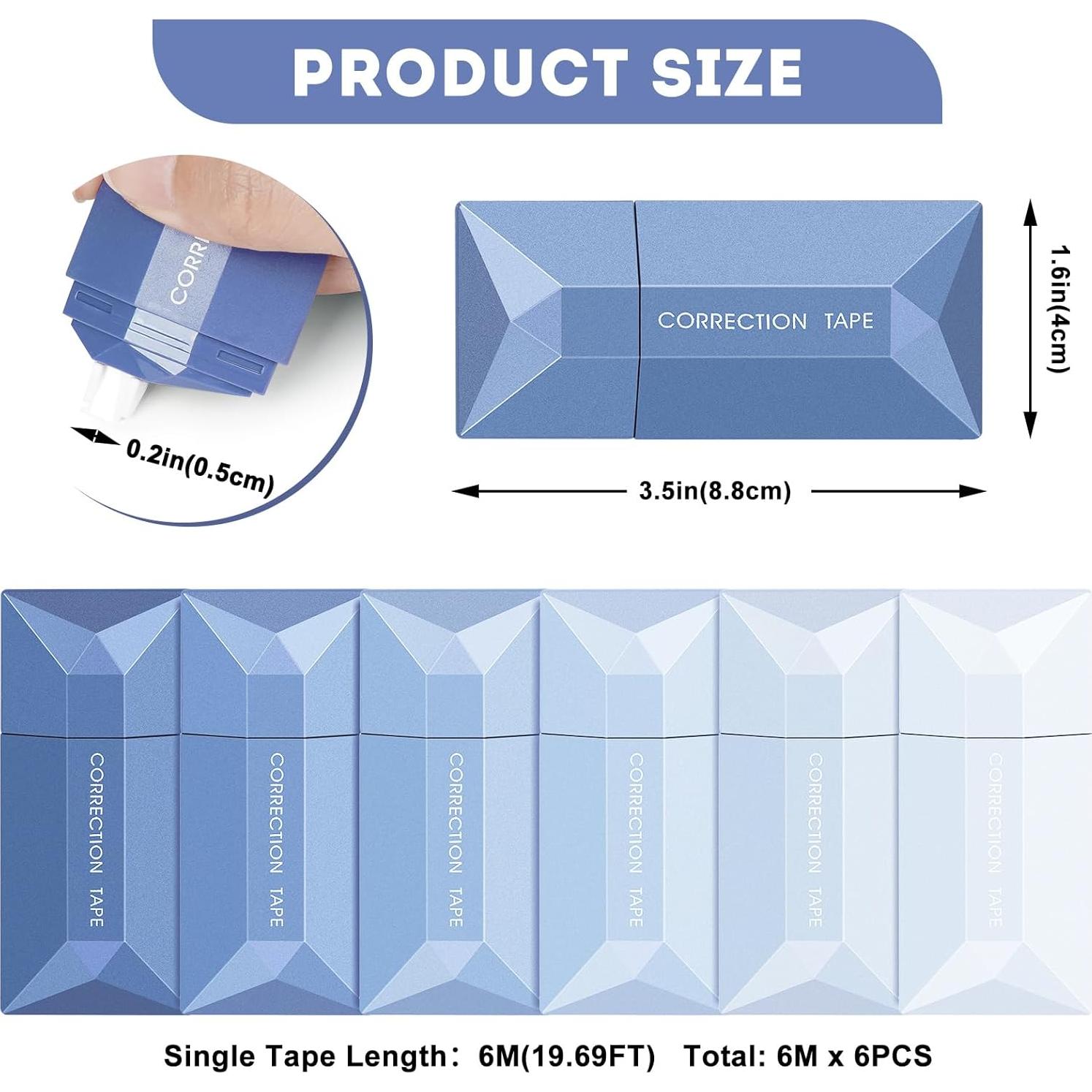 Cinta Correctora White Out DANRONG - Paquete de 6 Cintas 6m