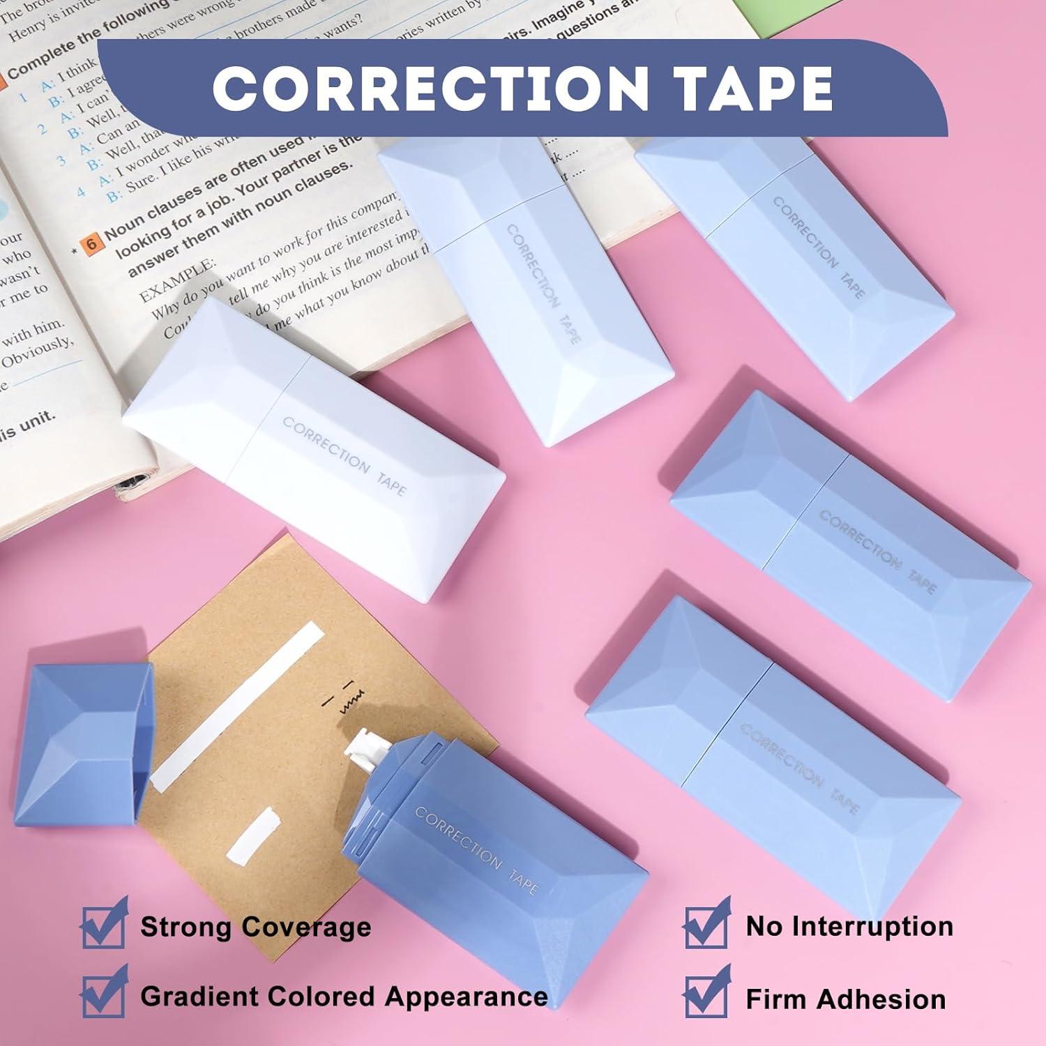 Cinta Correctora White Out DANRONG - Paquete de 6 Cintas 6m