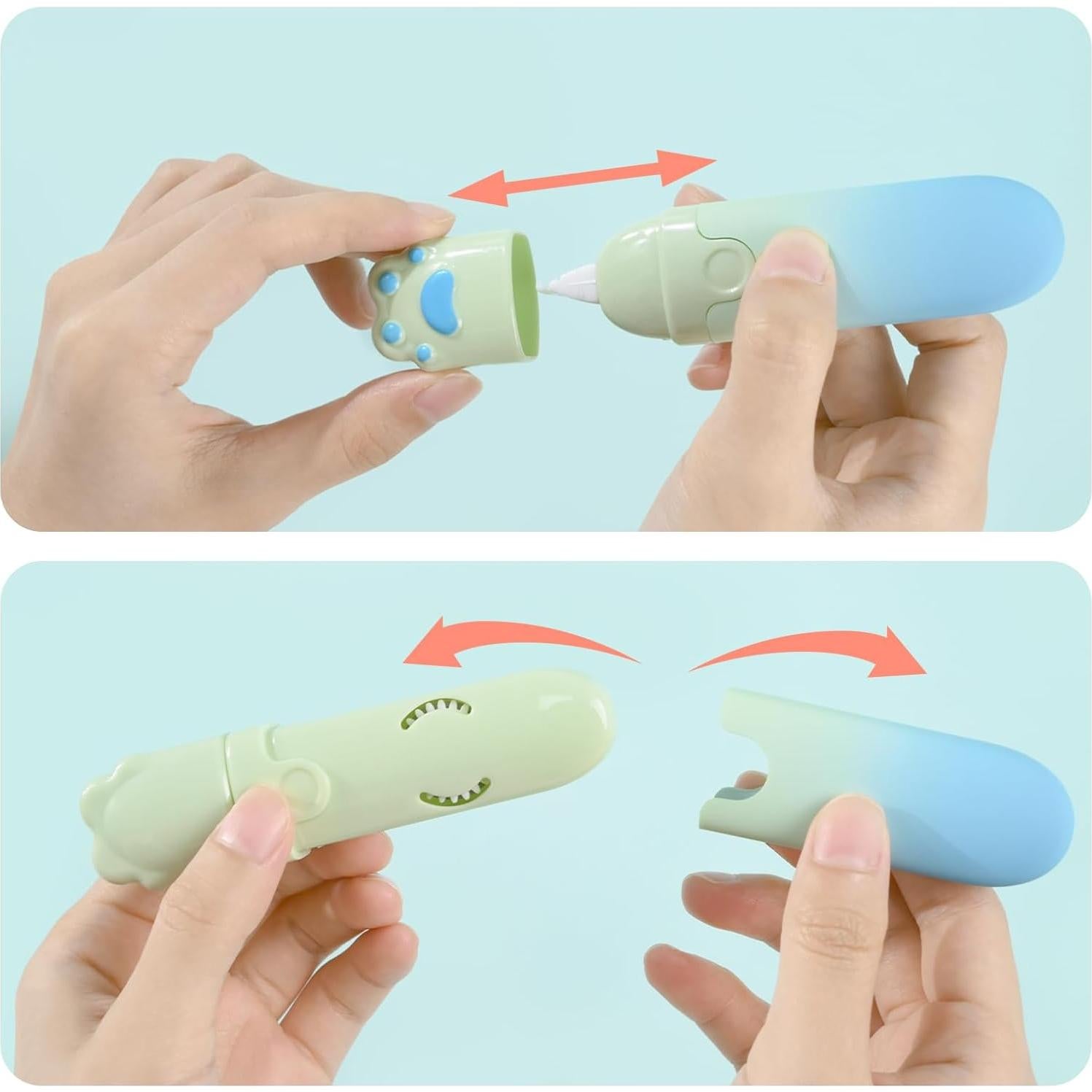 Set de 4 Cintas Correctoras Retráctiles Temiary 5mm Blanco