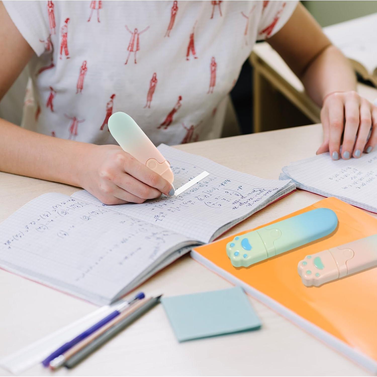 Set de 4 Cintas Correctoras Retráctiles Temiary 5mm Blanco