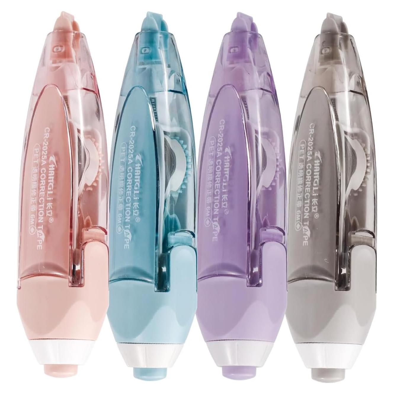 Cinta Correctora Retráctil Zisqerts 4Pcs 5mm x 6m Colores