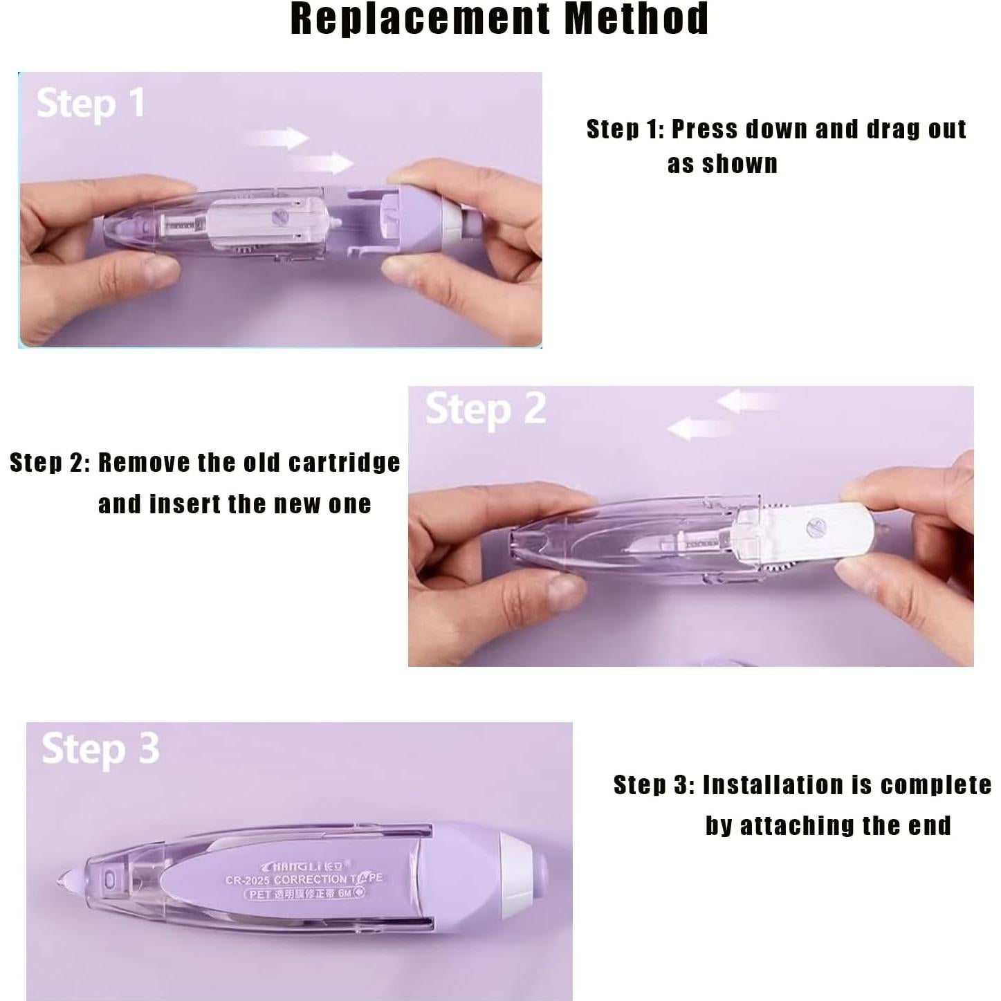 Cinta Correctora Retráctil Zisqerts 4Pcs 5mm x 6m Colores