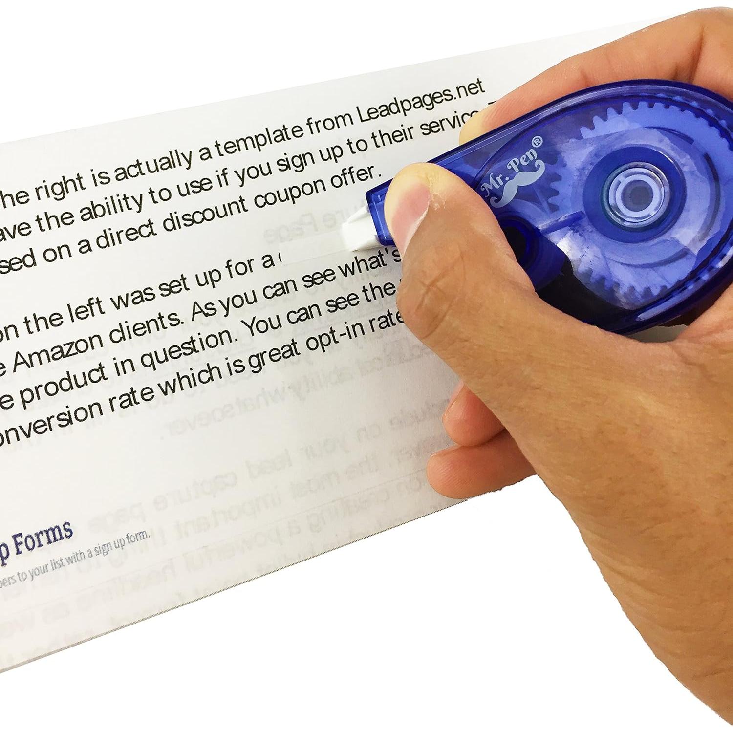 Set de Corrección 9 Piezas Mr. Pen - 6 Cintas 10 m y 3 Gomas