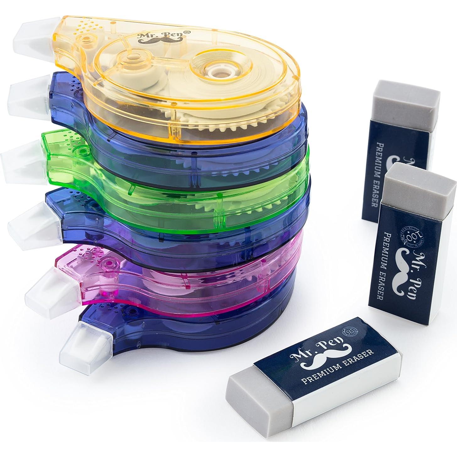 Set de Corrección 9 Piezas Mr. Pen - 6 Cintas 10 m y 3 Gomas