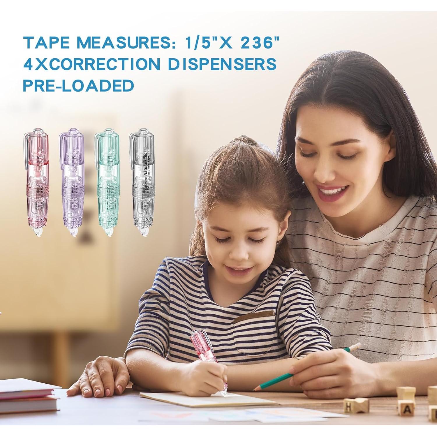 Cinta Correctora Retráctil HOPESEER 4PCS 5mm 6m Colores