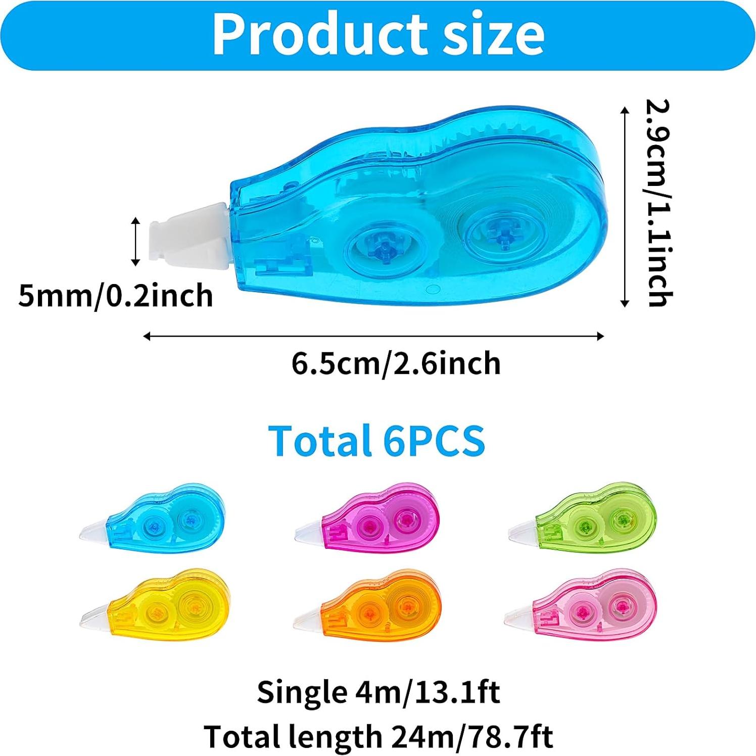 Cinta Correctora Abeillo 6 Piezas 5mm x 4m para Oficina y Escuela