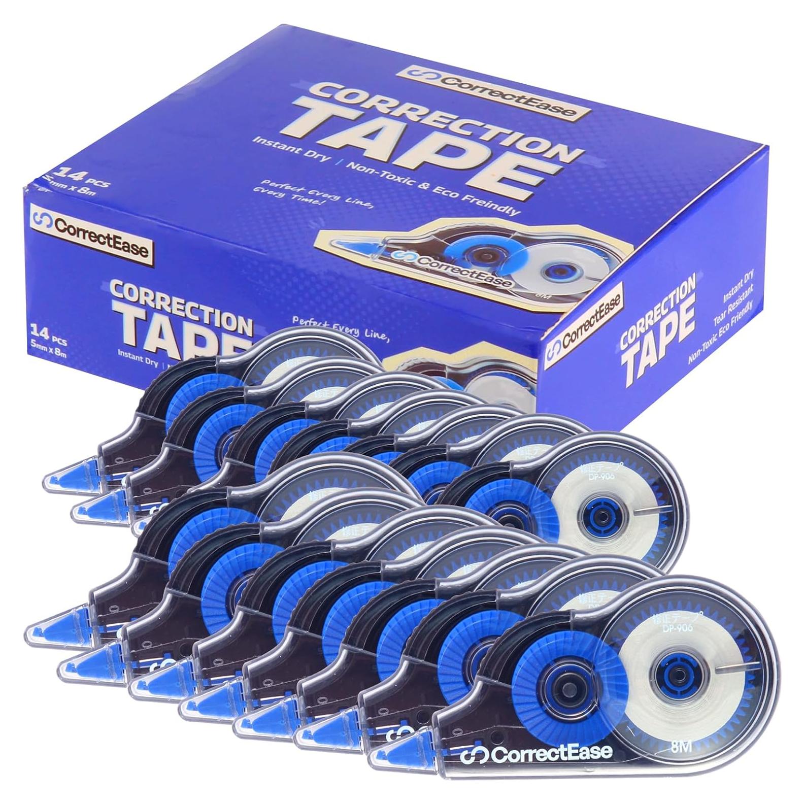 Cinta Correctora CorrectEase 14 Piezas 8M Azul Ergonómica