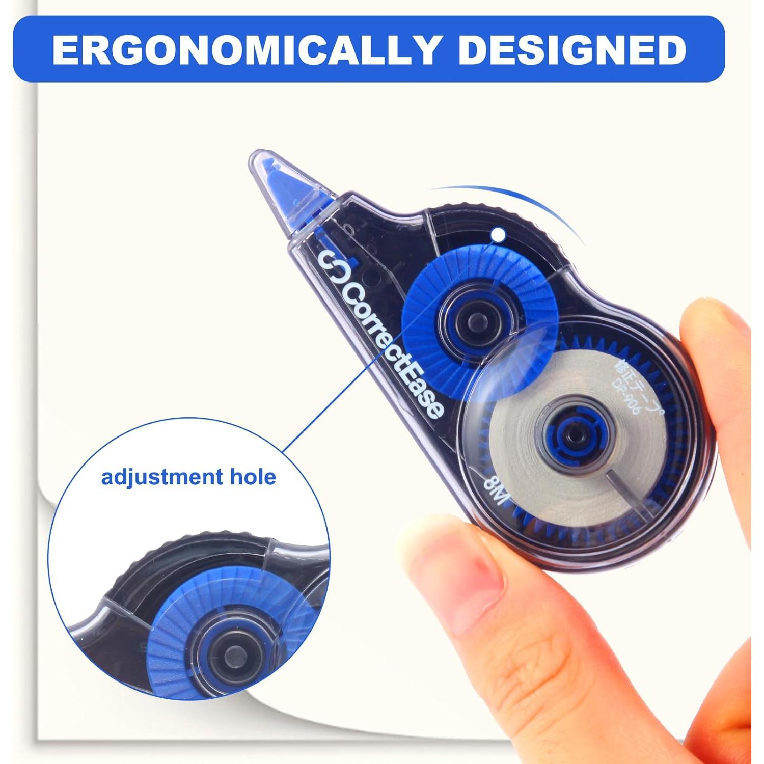 Cinta Correctora CorrectEase 14 Piezas 8M Azul Ergonómica