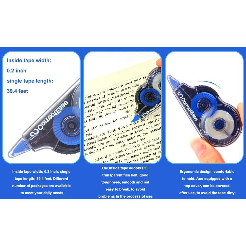 Cinta Correctora CorrectEase 14 Piezas 8M Azul Ergonómica