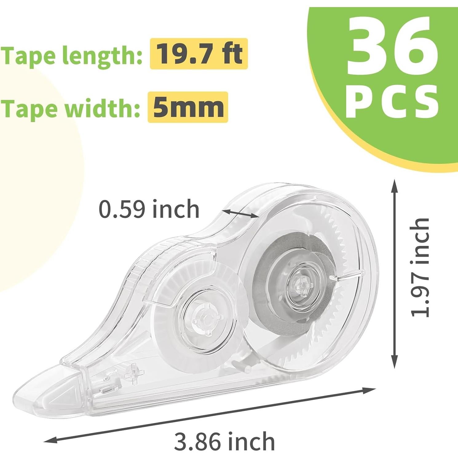 Cinta Correctora JEFURE 36 Pcs 6 m Transparente Fácil Uso