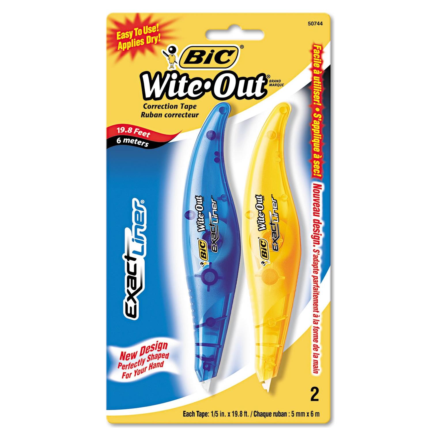 Cinta Correctora BIC Wite-Out Exact Liner Blanca 2 Unidades