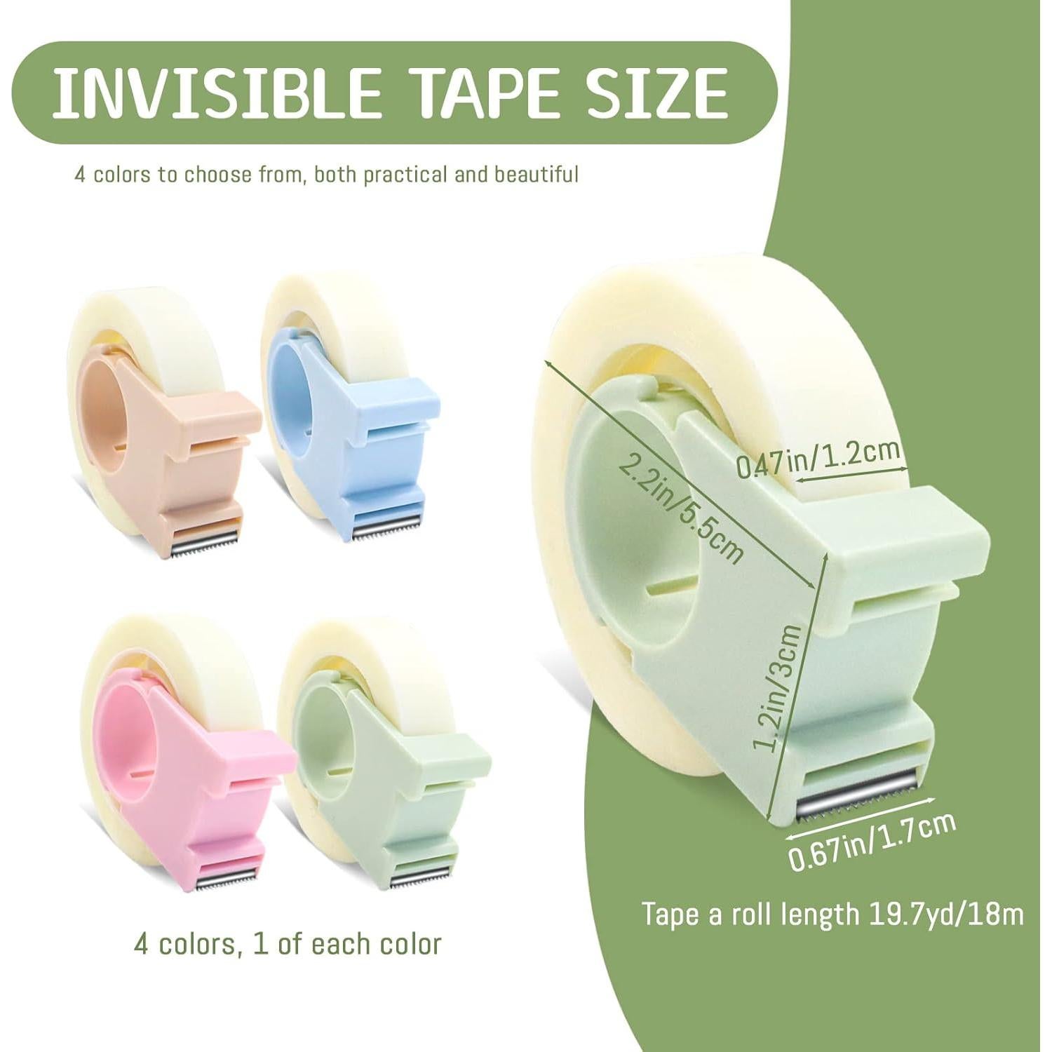 Paquete de 4 Cintas Invisibles BangBoom 12mm x 18m con Dispensador