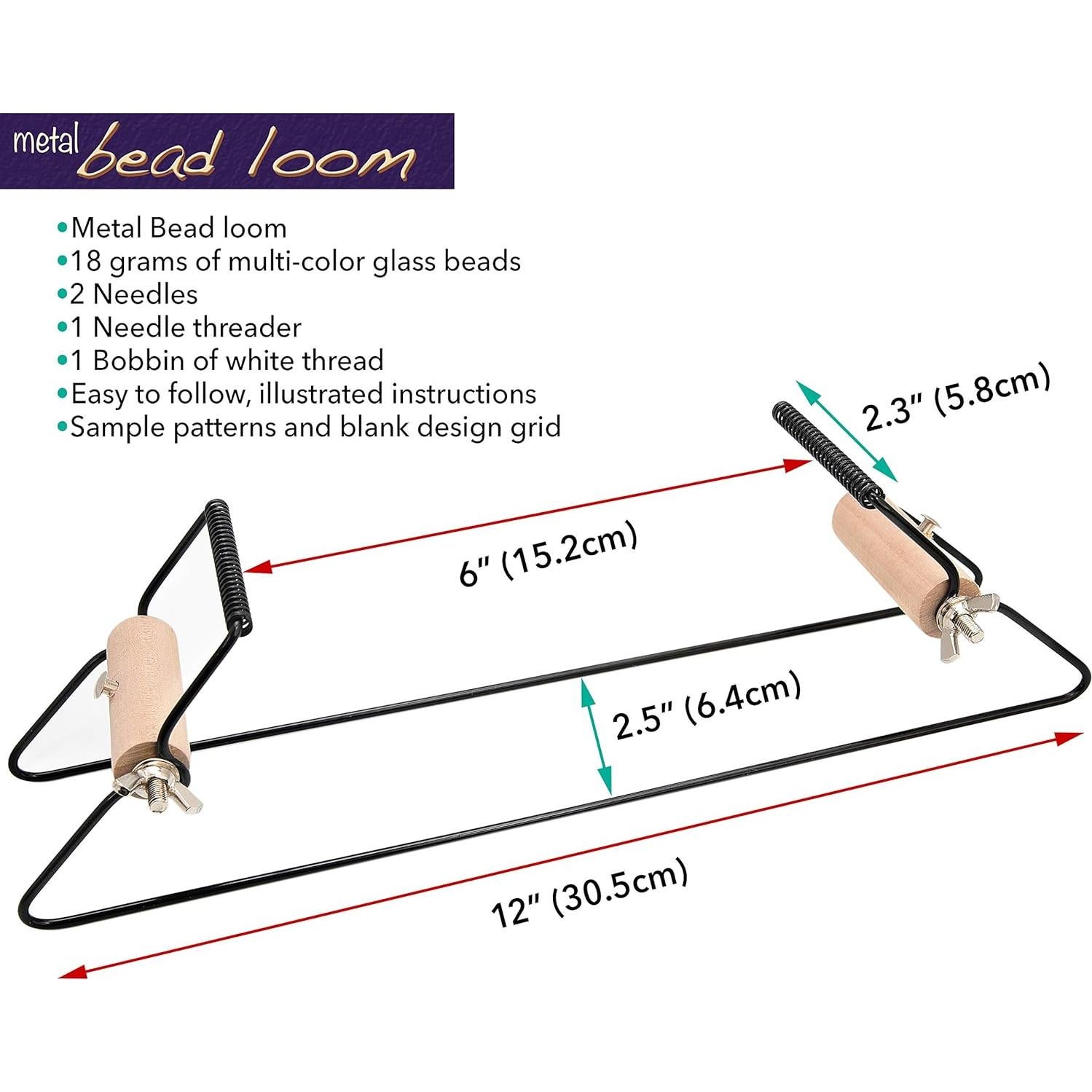 Kit de Telar de Cuentas de Metal The Beadsmith - Incluye 1000 Cuentas de Vidrio
