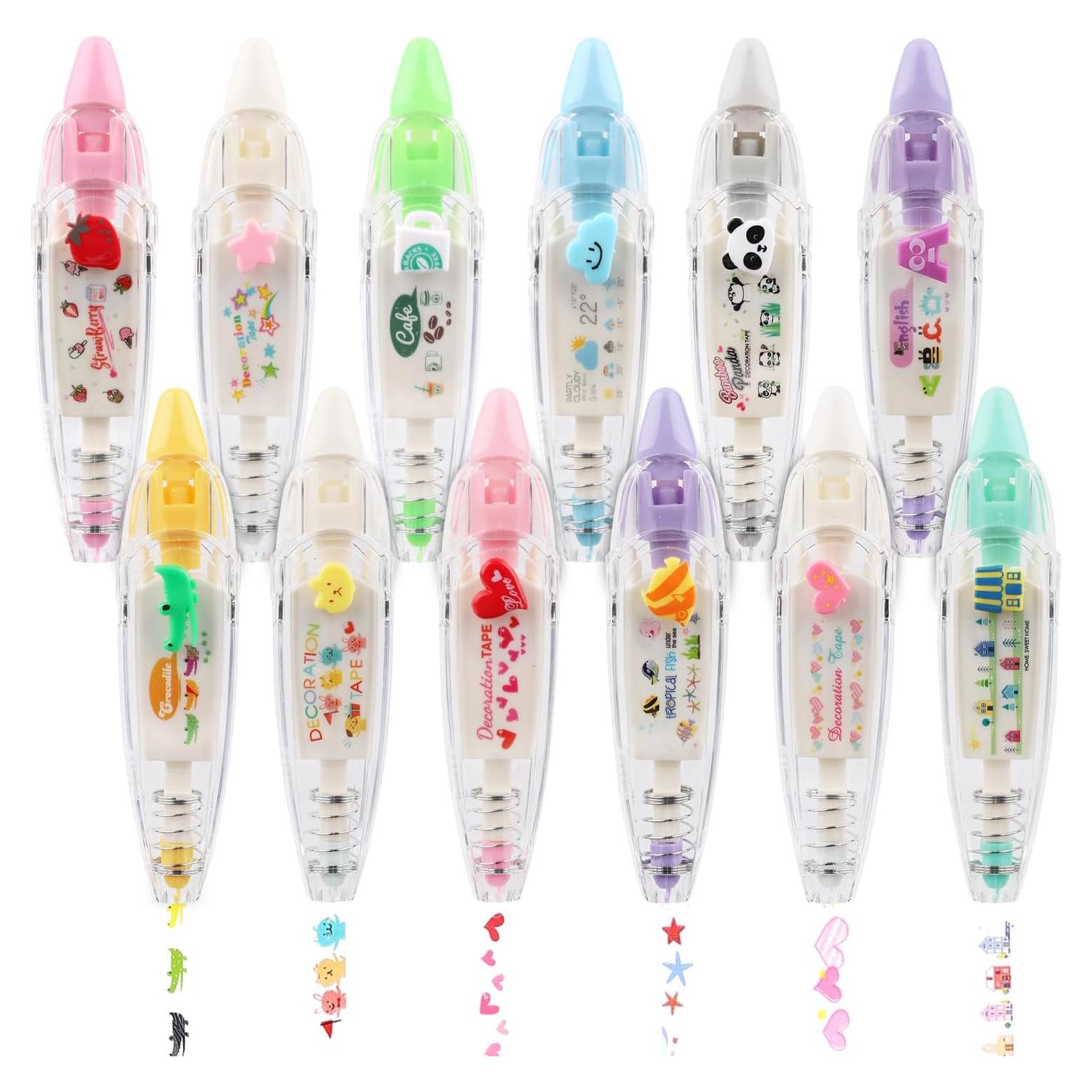12 Bolígrafos de Cinta Decorativa NQEUEPN Multicolor DIY