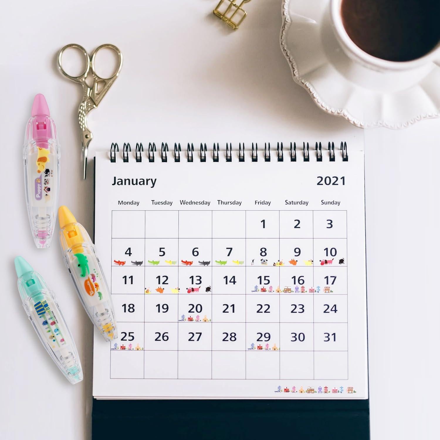 12 Bolígrafos de Cinta Decorativa NQEUEPN Multicolor DIY