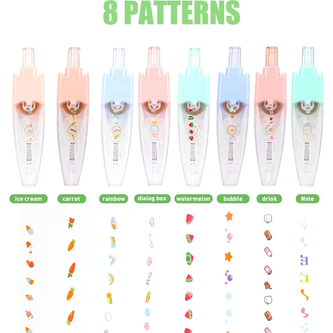 8 Bolígrafos de Cinta Decorativa WISOPTUS para Manualidades