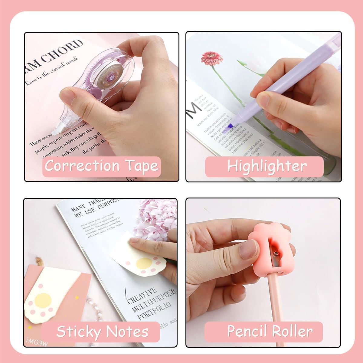 Conjunto de Papelería Kawaii DIBALIYI 19 Piezas Gato