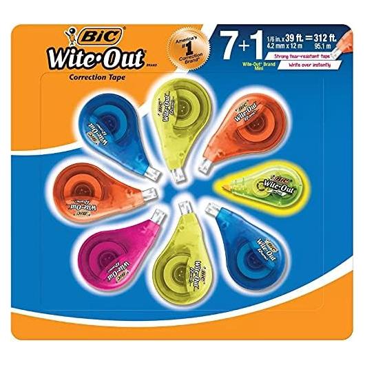 Cinta Correctora BIC Wite-Out EZ Correct 7 Unidades