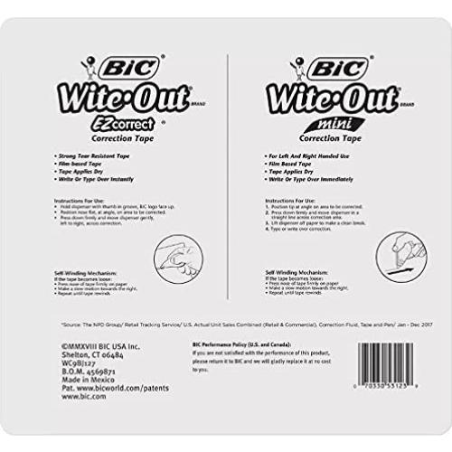 Cinta Correctora BIC Wite-Out EZ Correct 7 Unidades