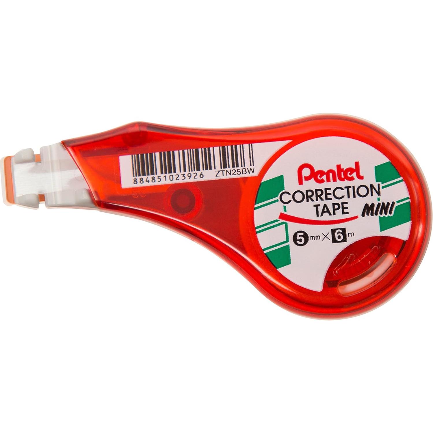 Cinta Correctora Mini Pentel ZTN25BW, Paquete de 3 unidades