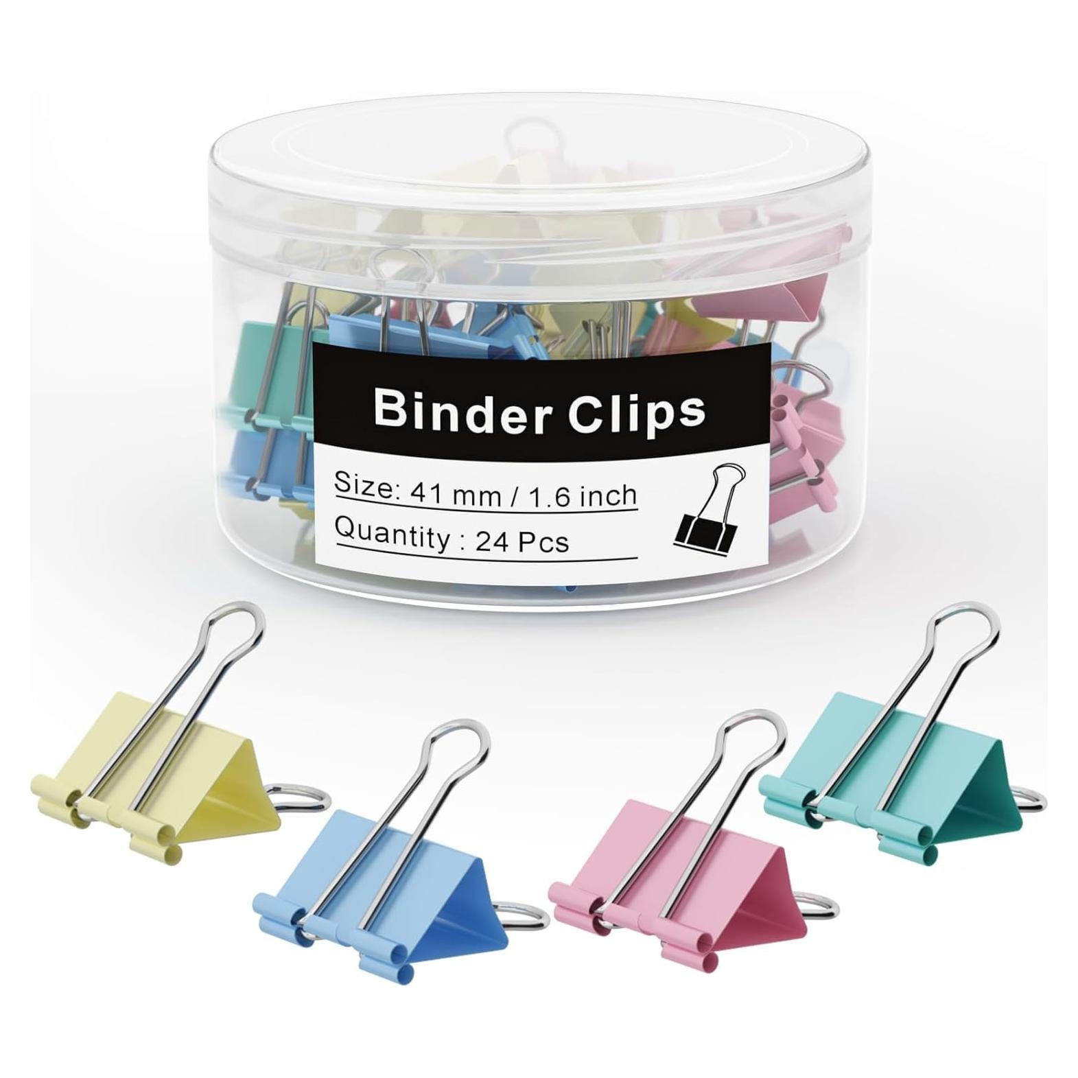 Clips de Carpeta Grandes FXJHUDH - 24 Piezas, 4 cm, Metal