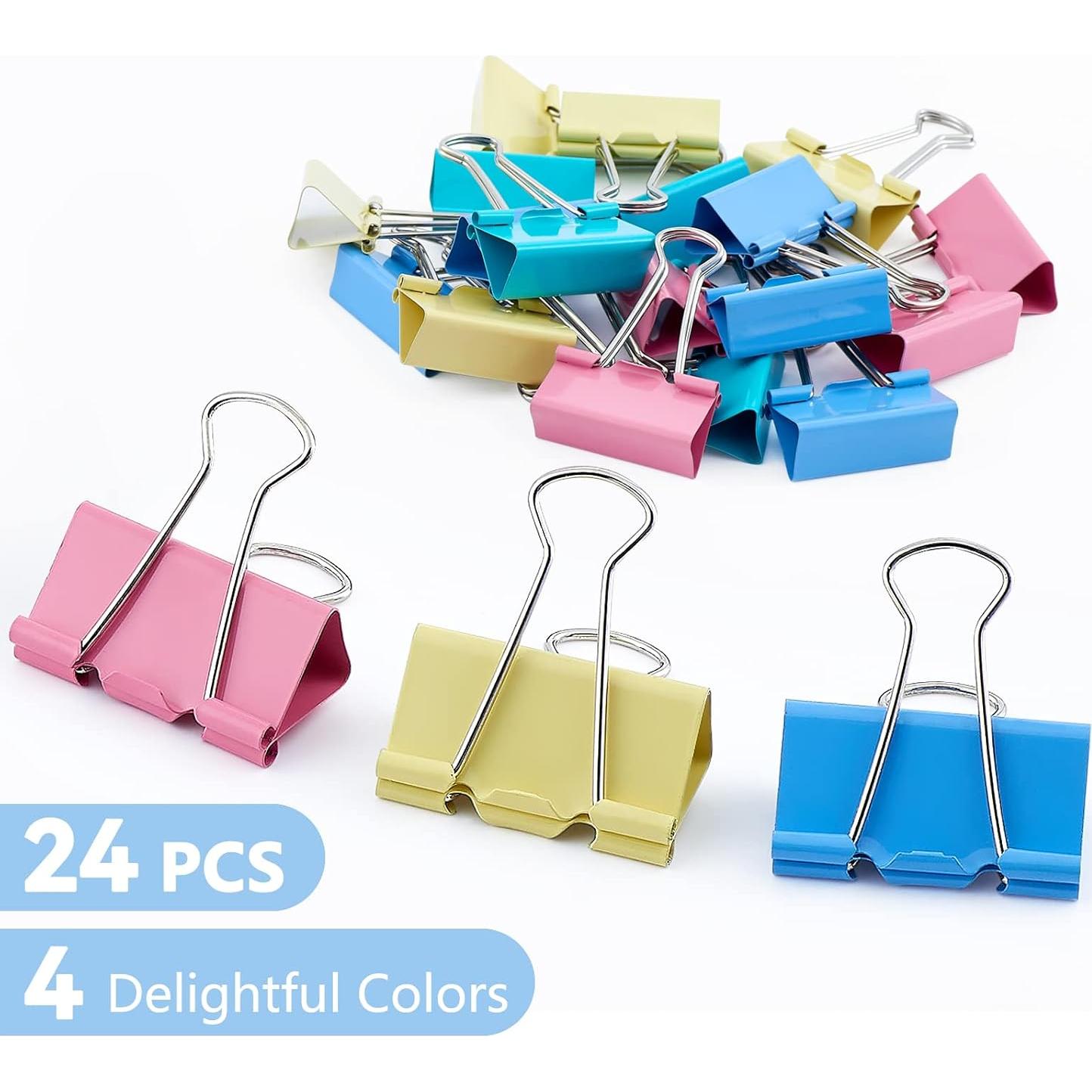 Clips de Carpeta Grandes FXJHUDH - 24 Piezas, 4 cm, Metal