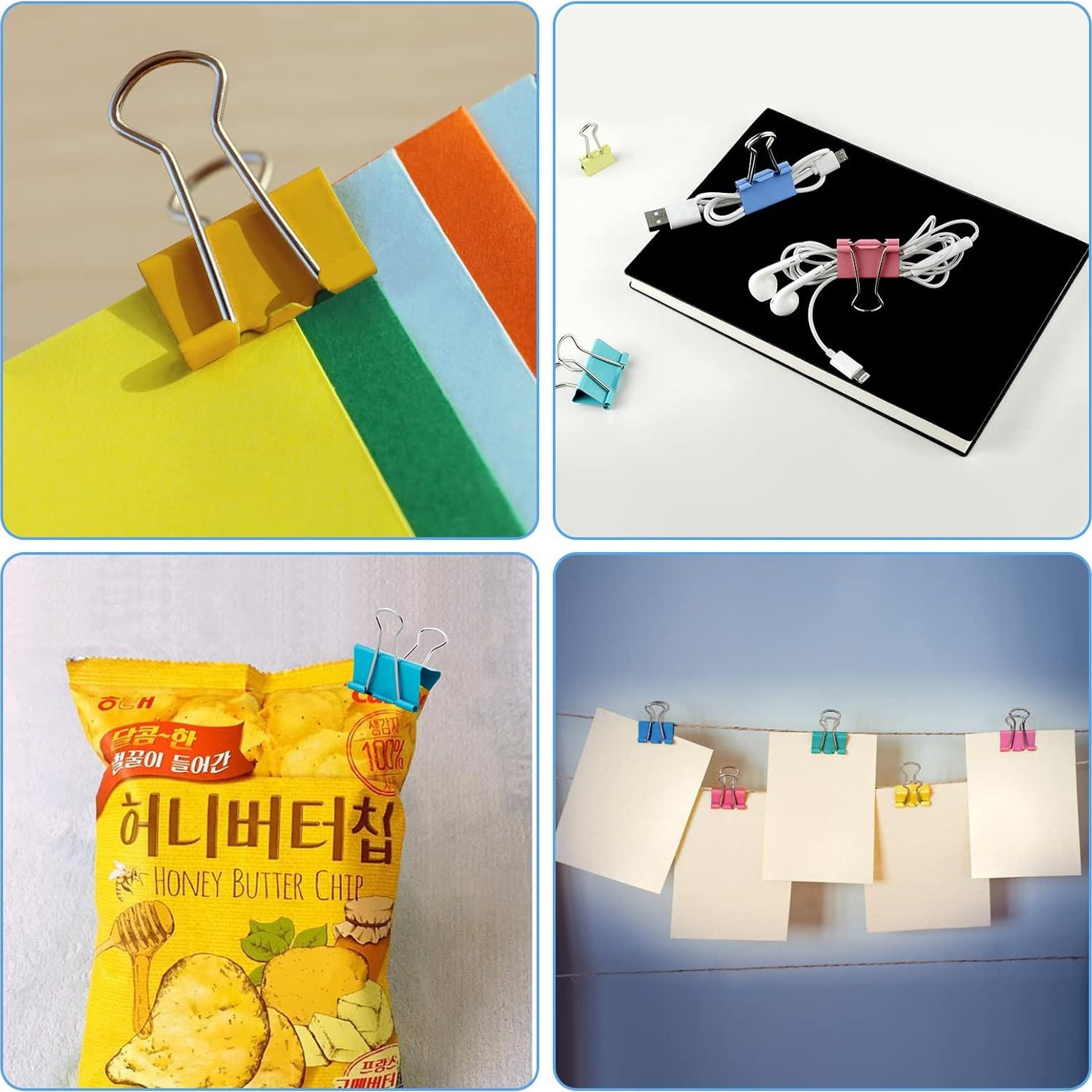 Clips de Carpeta Grandes FXJHUDH - 24 Piezas, 4 cm, Metal