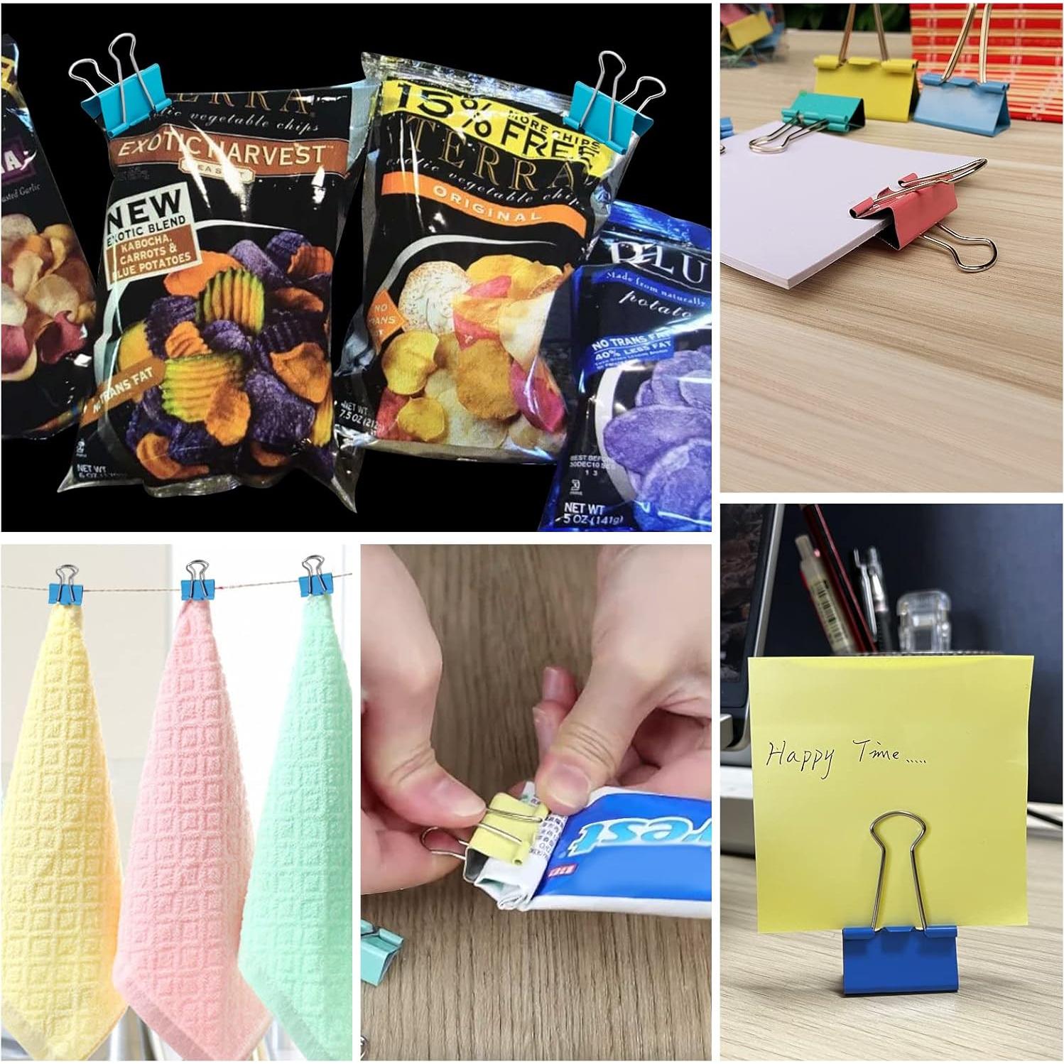 Clips de Carpeta Grandes FXJHUDH - 24 Piezas, 4 cm, Metal