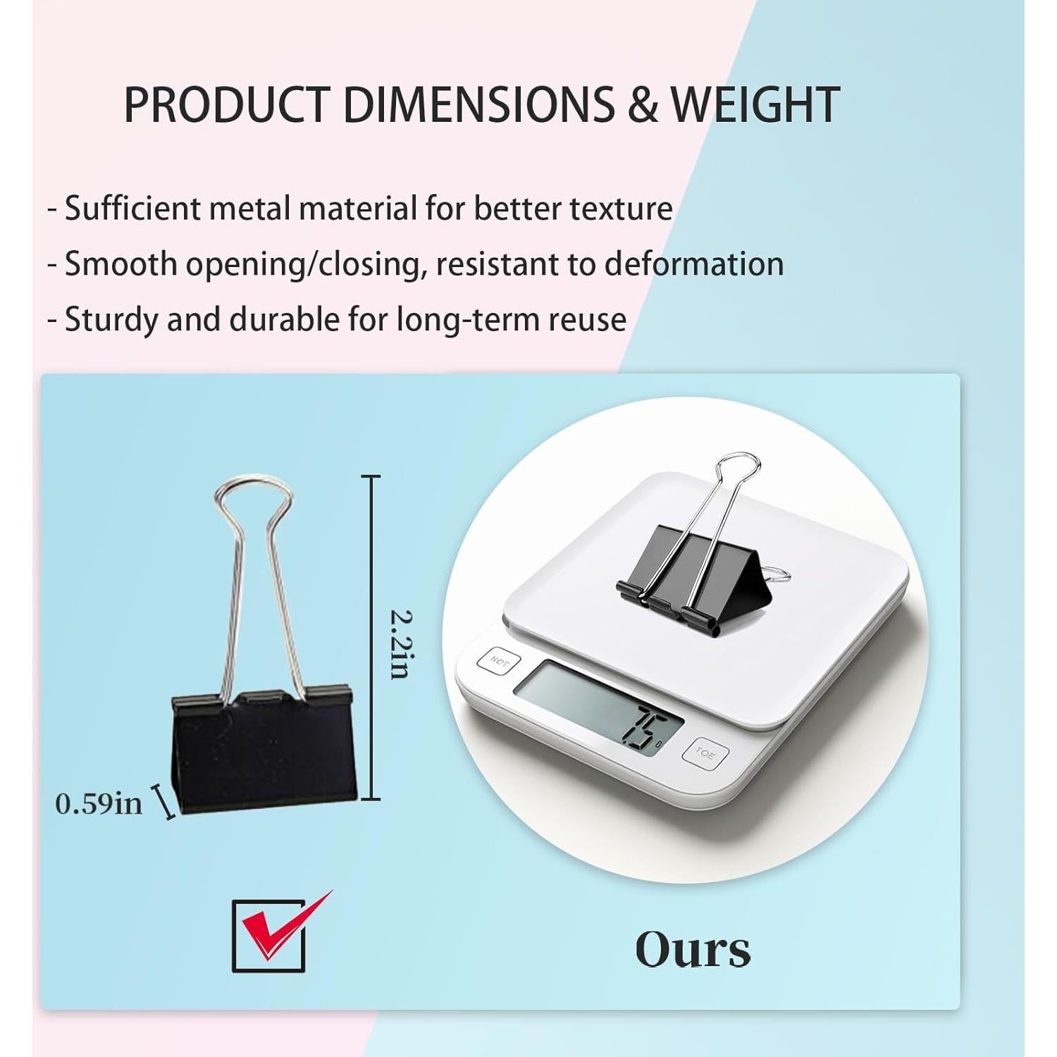 Clip de Binder Mediano Makanu Negro 36 Pcs 3.18 cm