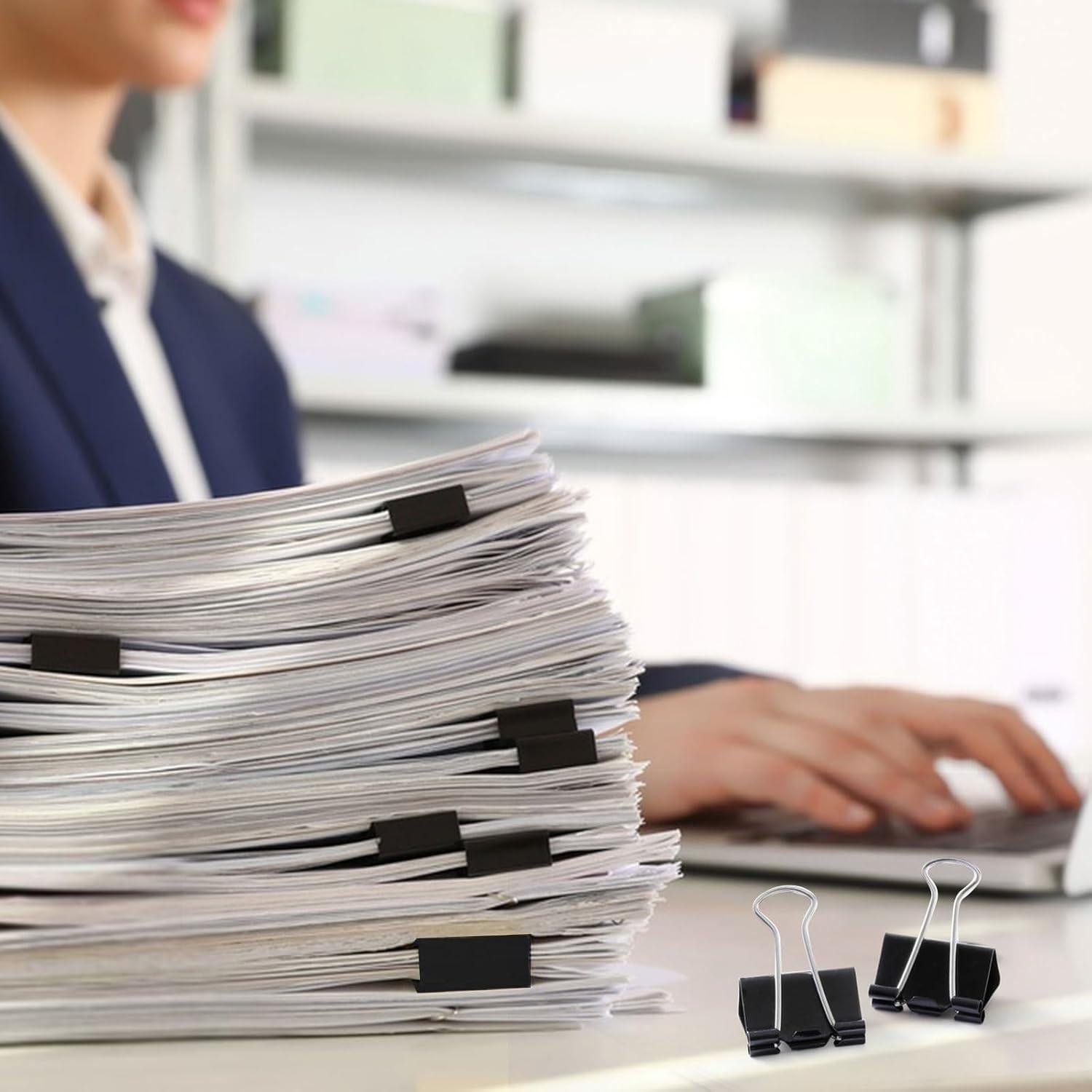 Clip de Binder Mediano Makanu Negro 36 Pcs 3.18 cm