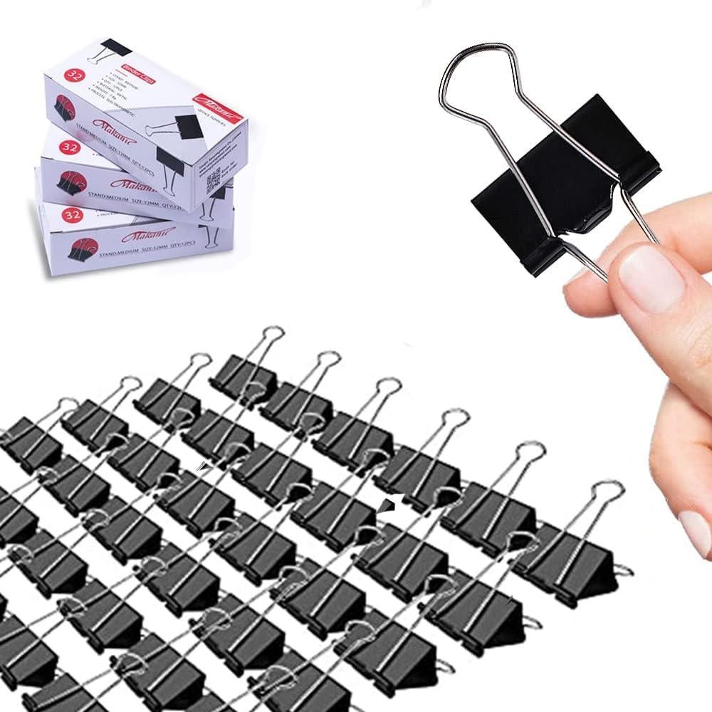 Clip de Binder Mediano Makanu Negro 36 Pcs 3.18 cm