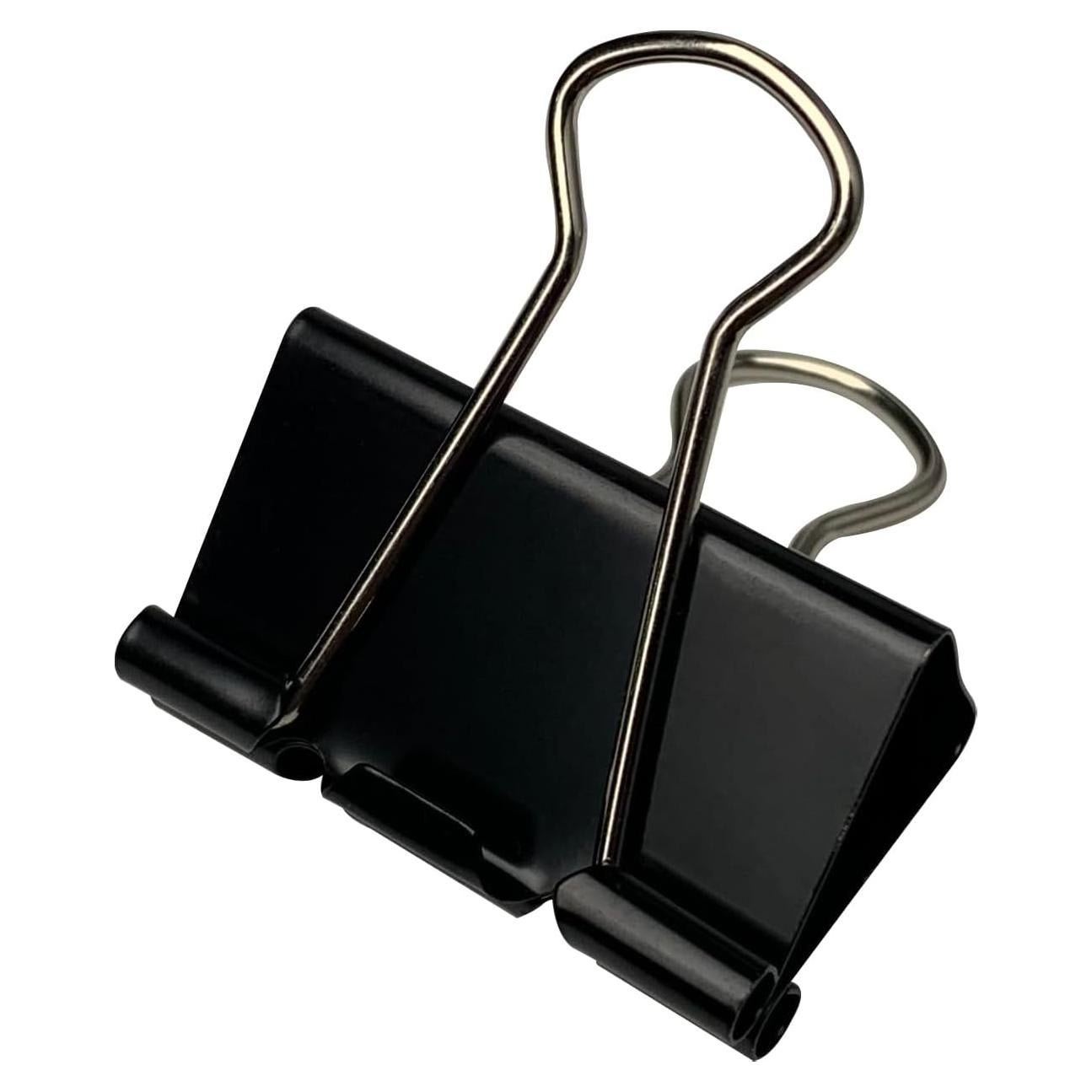 40 Clips de Carpeta Medianos Ykimok 32mm Acero Templado Negro